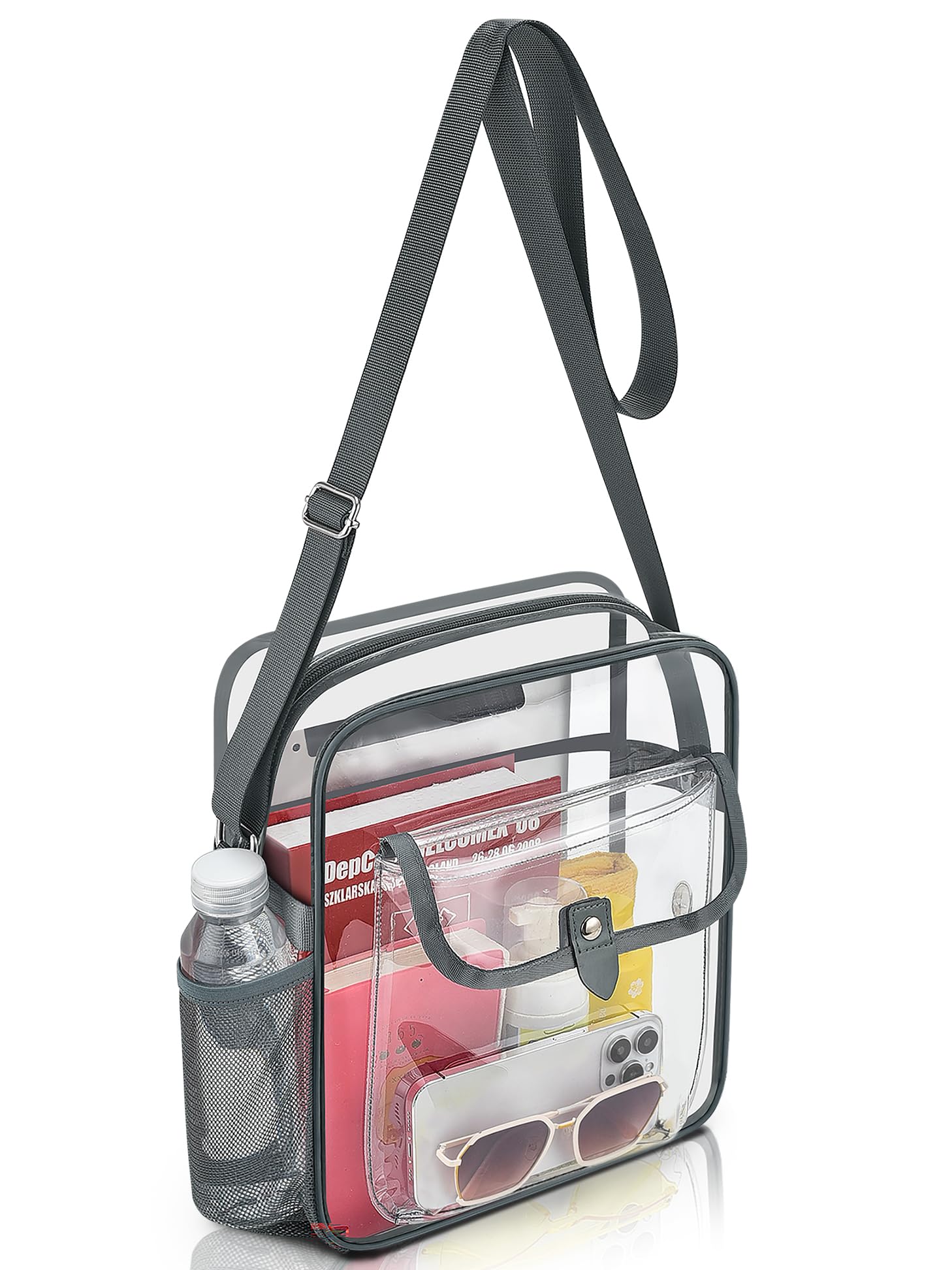 SPODEARS Grey Clear Crossbody Bag - travel totes | Mubboo