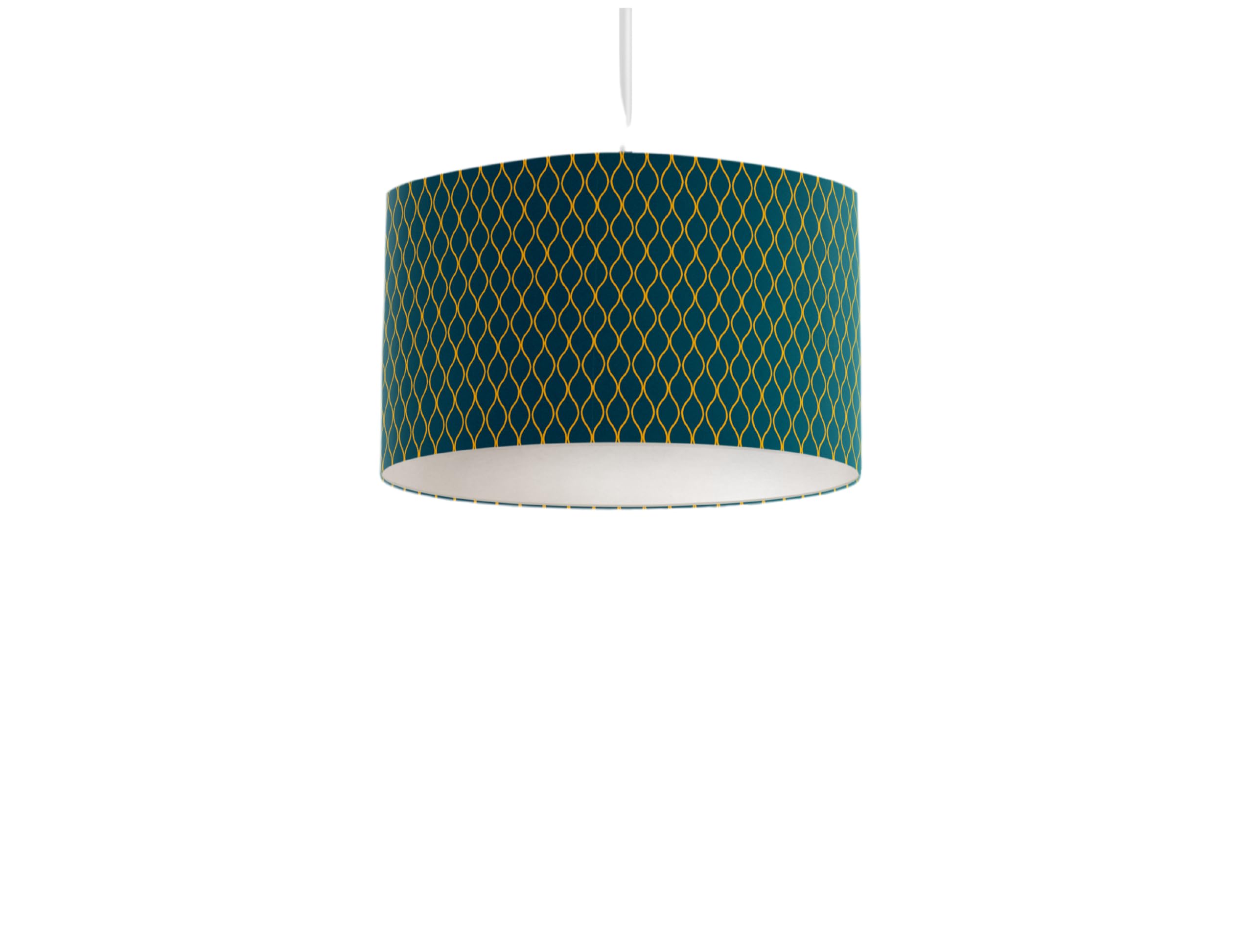 Teal and Yellow Geometric Design Lampshade, Ceiling or Table Lamp Shade