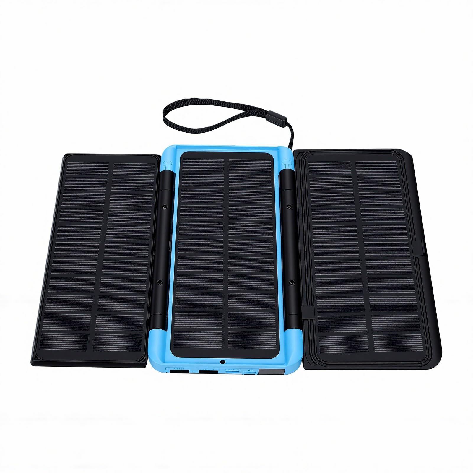 XUMIUZIY Banca di Energia Solare da 10000 MAh 3 Pieghe |Caricatore Portatile a Pannello Solare per Emergenza PD USB C Ricarica Rapida SOS Azzurro