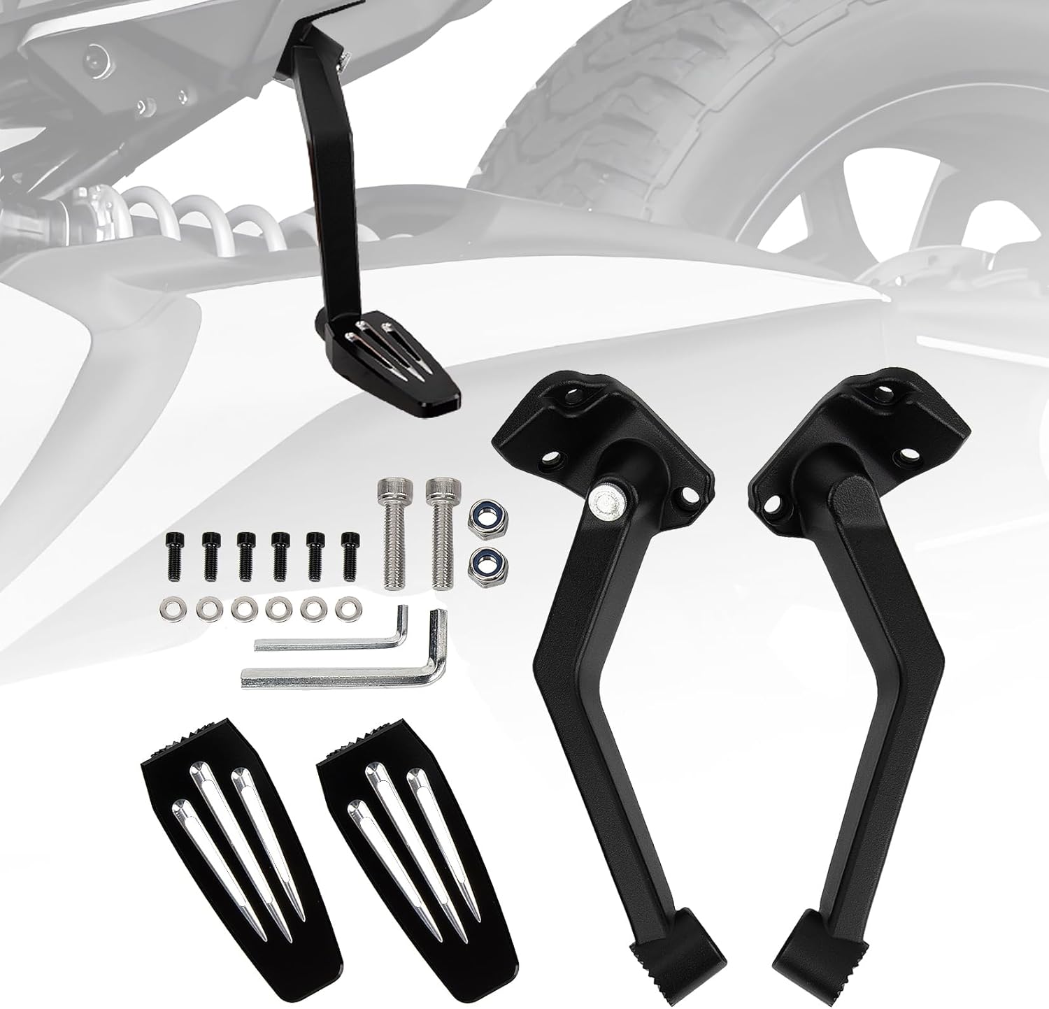 PSLER Ryker Passenger Foot Pegs Fit for Ryker 600 Ryker 900 Rally 2019-2024 Ryker 900 Sport 2022-2024 MAX Mount 219400800 Required