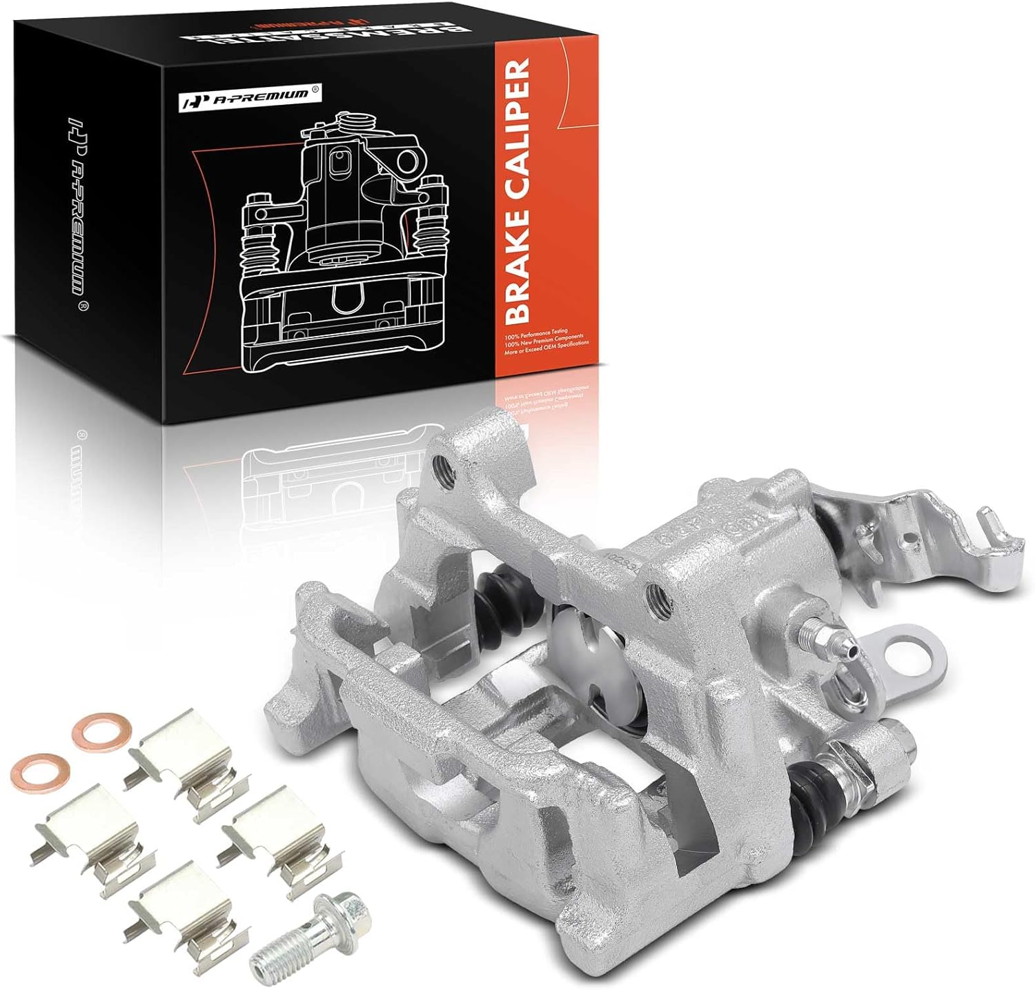 A-Premium Disc Brake Caliper Assembly with Bracket Compatible with Volkswagen Jetta 2010-2014, Passat 2012-2015, Golf 2010-2014, Beetle 2012-2013, Eos, GTI & Audi A3, A3 Quattro - Rear Passenger Side