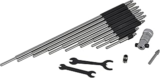 Starrett 124MBZ Solid-Rod Vernier Inside Micrometers Set, 50-300mm Range, 0.01mm Graduation, +/-0.003