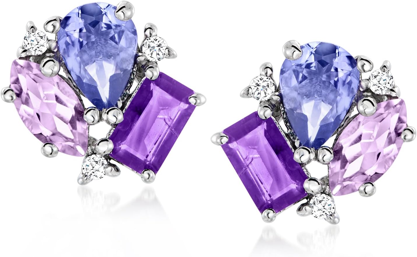 Ross-Simons 1.75 ct. t.w. Multi-Gemstone Earrings in Sterling Silver