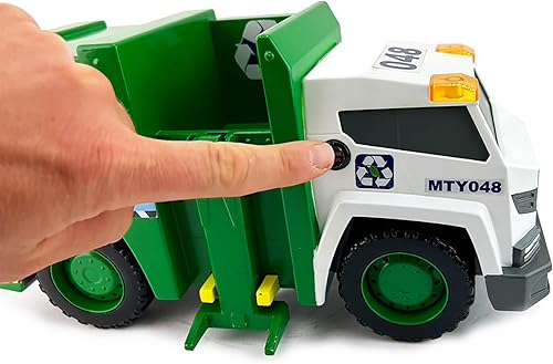 Miniatura 4 de Power Movers - Camión de basura interactivo de 15 pulgadas con luces y sonidos, colección de basura motorizada, diseño realista y baterías