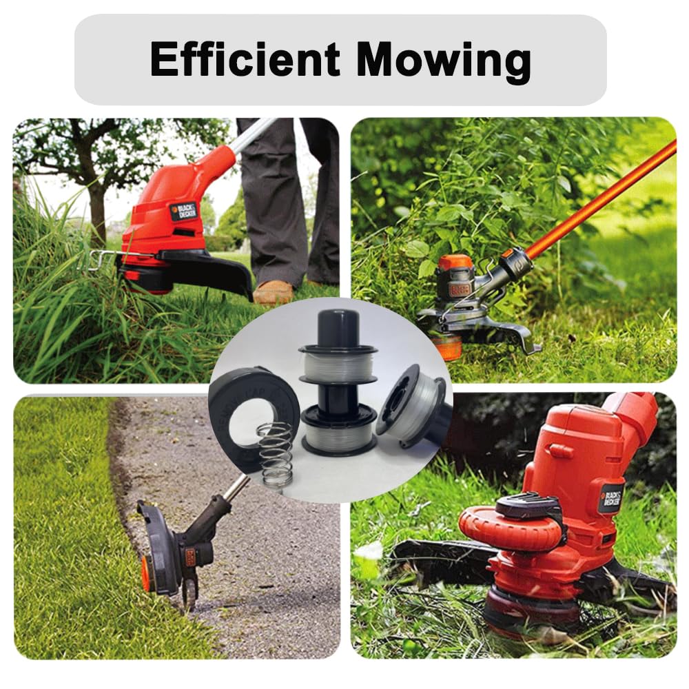 Rasentrimmer Ersatzspulen-Set Für Black & Decker | Kompatibel Mit GL250, GL310, GL360 Uvm. | Enthält 3 Spulen, Abdeckung & Feder