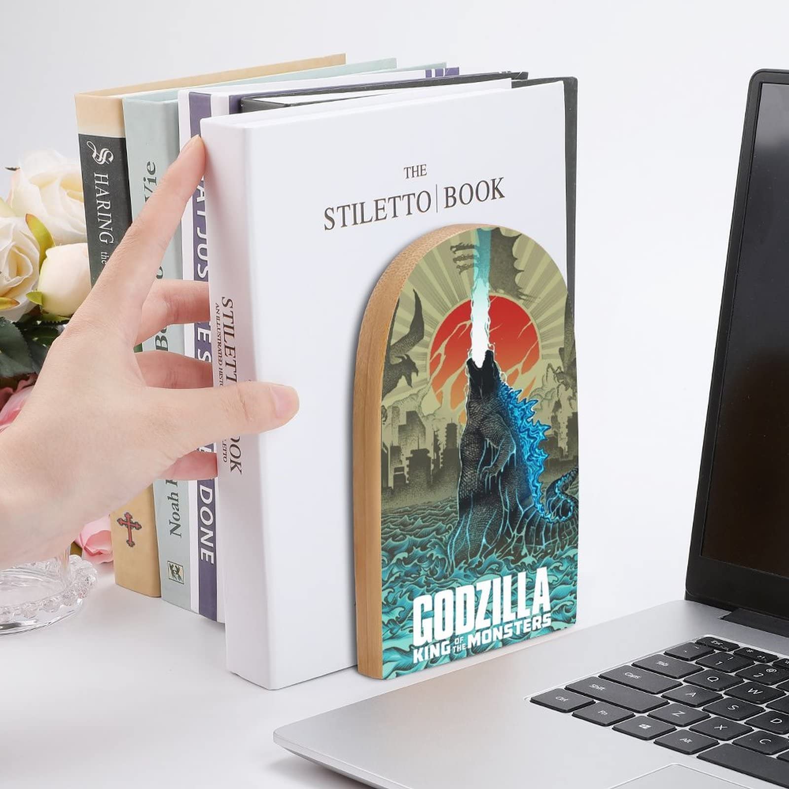 Amazon.co.jp: ゴジラ ブックエンド 図書館 本棚 本仕切り 2個セット