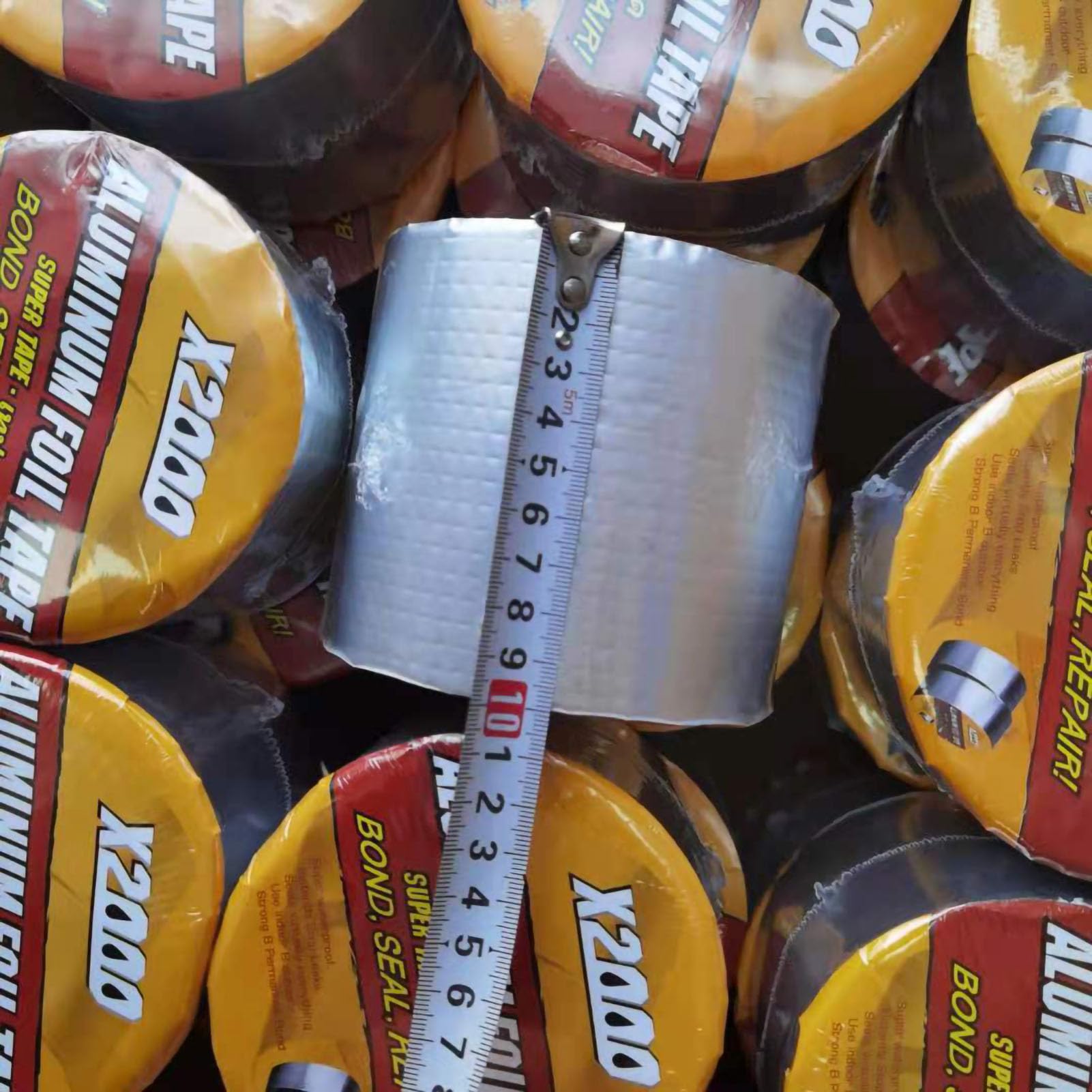Cocoarm Cinta de Butilo de Papel de Aluminio, Cinta de Parche Impermeable Autoadhesiva de 5 M para Reparación de Grietas en Tuberías de Techo, Lámina de Rejilla de Caucho de Butilo, Reflectante de