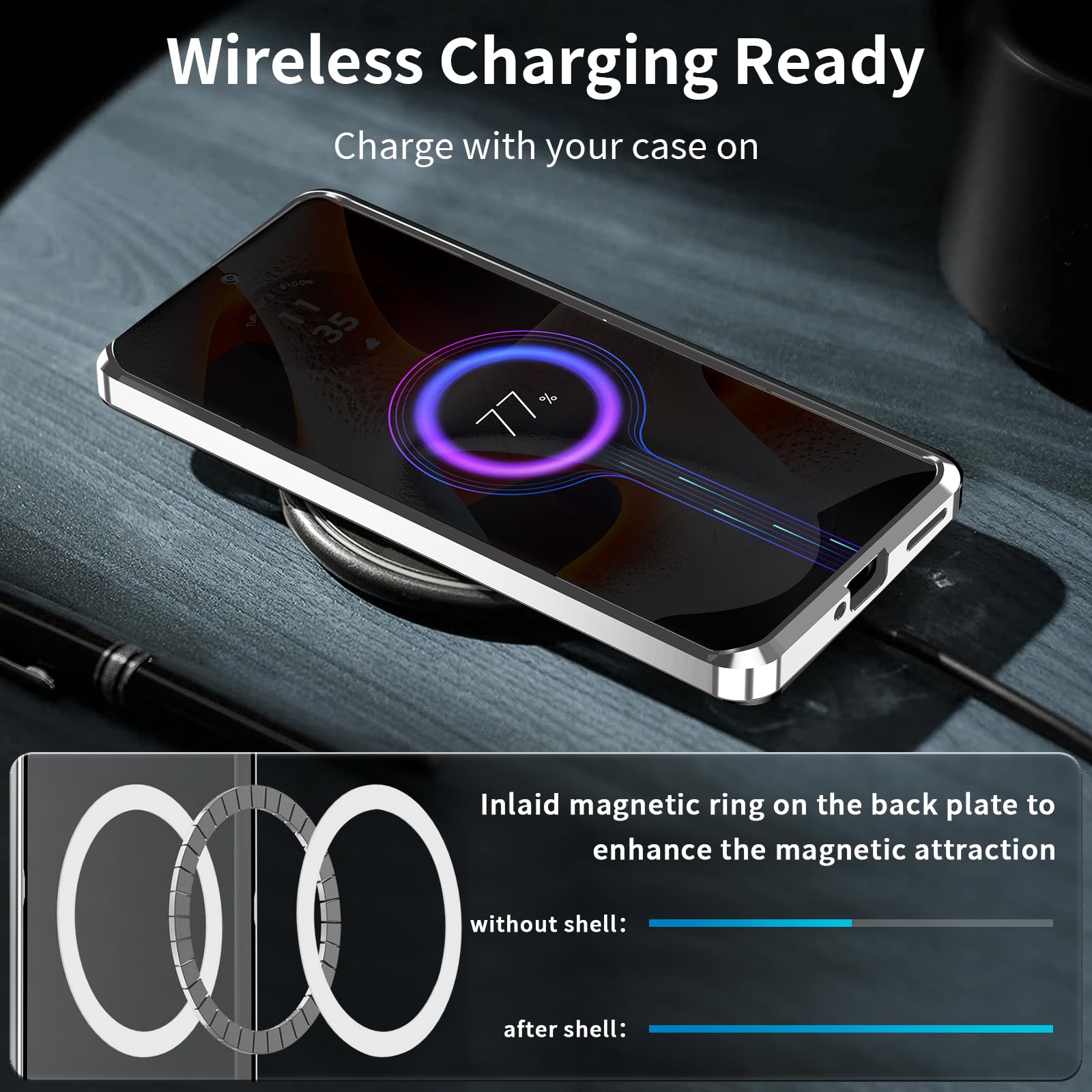 Coque SDTEK Avec Support Magnétique Pour Motorola Moto Edge 50 Pro - Couleur Noire - Neuf