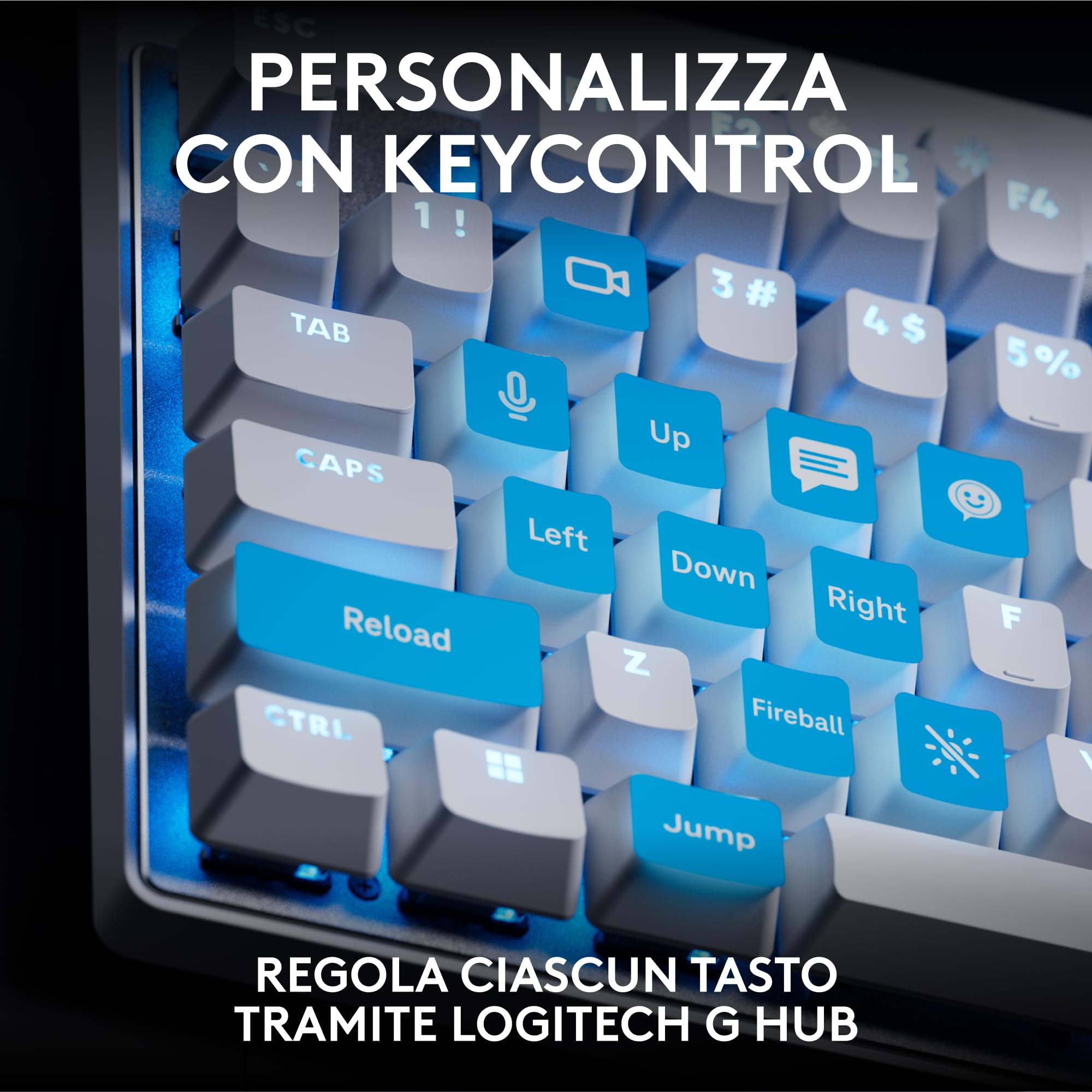 Logitech G PRO X TKL RAPID, tastiera gaming senza tastierino numerico con interruttori analogici magnetici, modalità di attivazione rapida, azionamento e RGB personalizzabile, US INT'L QWERTY - Bianco