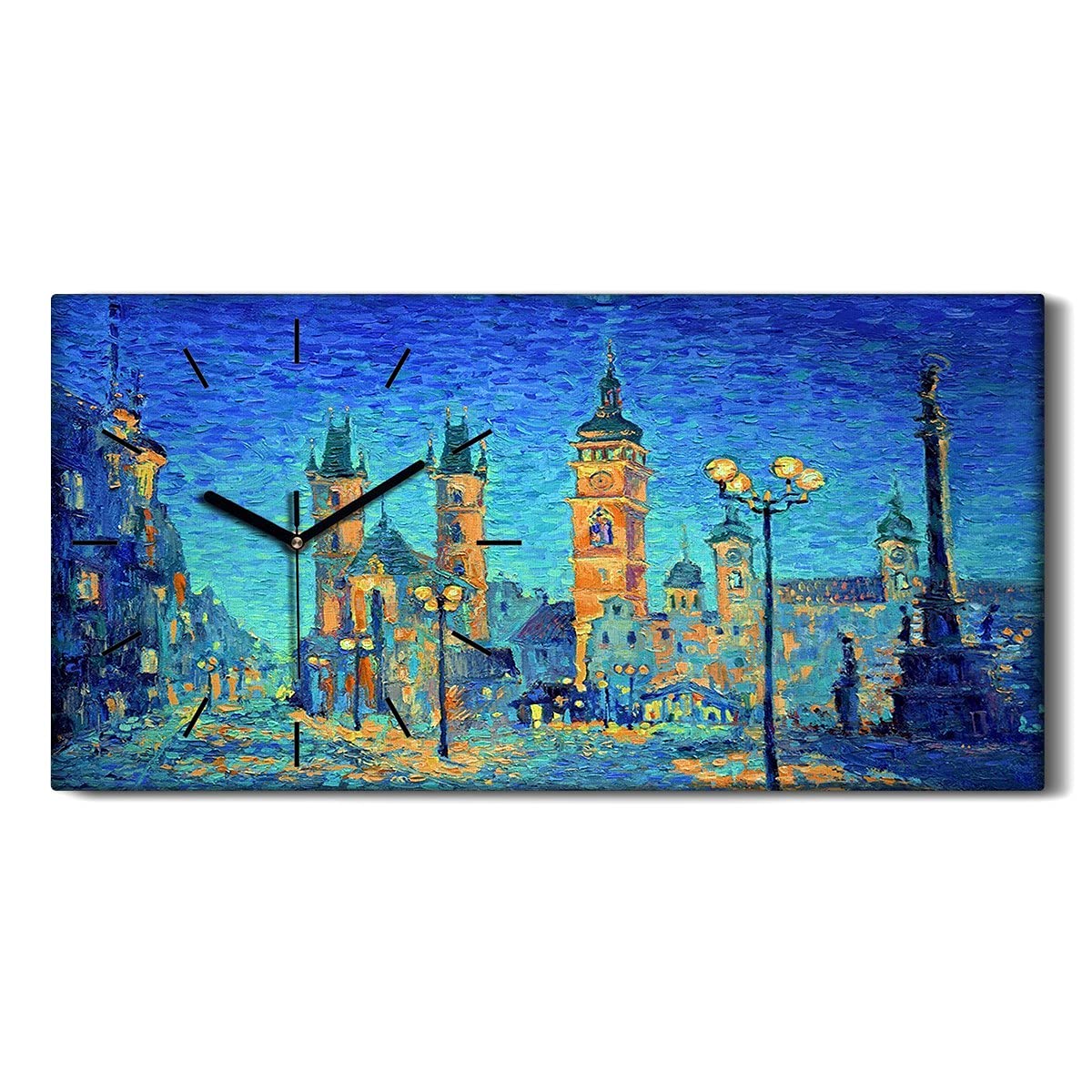 Horloge murale salon salon motif vieille ville design moderne sans bruit Coloray 60x30cm