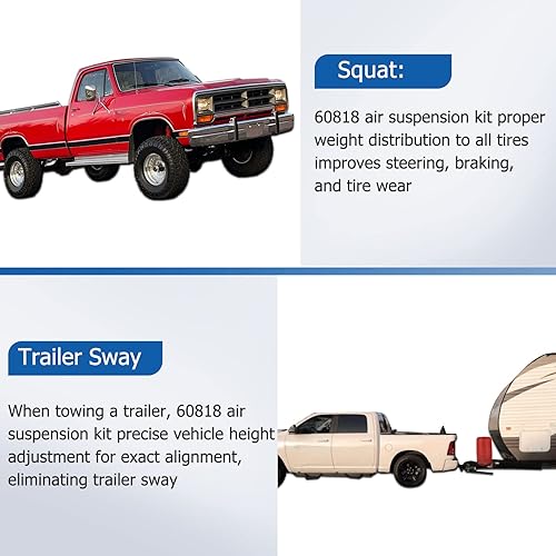 Miniatura 3 de Kit de suspensión neumática trasera 60818 1000 kits de resorte de asistencia de carga compatibles con RAM 1500 Classic 2019-2021, RAM 1500