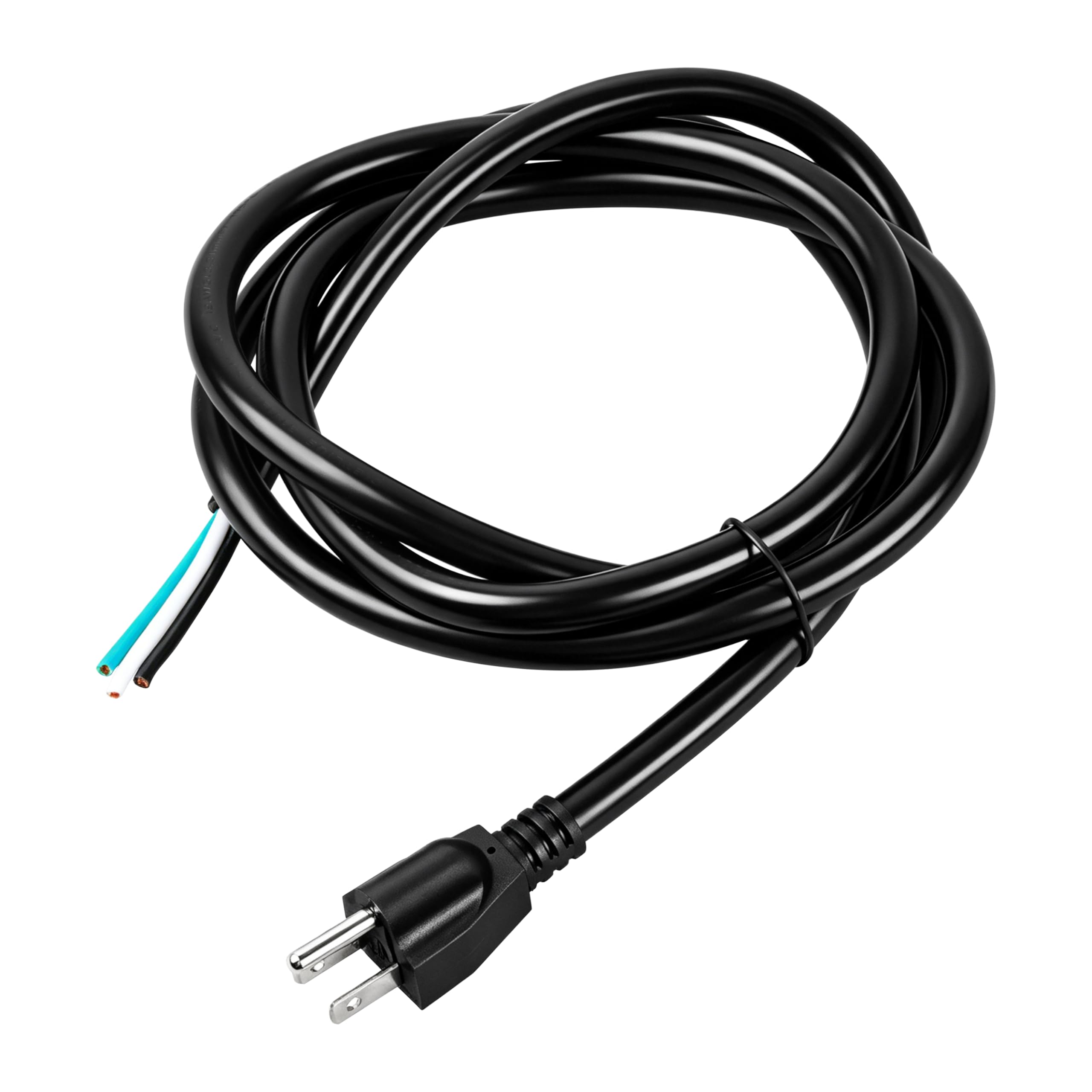 6ft 12 Gauge 3 Prong Heavy Duty Replacement Power Cord, NEMA 5-15 SJT 15A