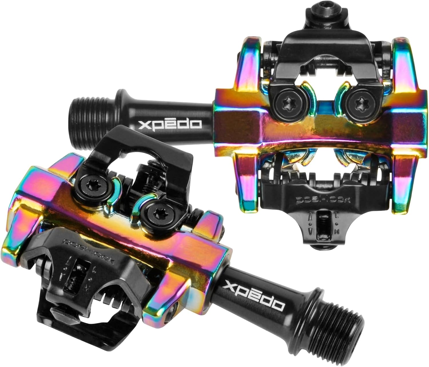 XPEDO CXR Clipless Bicycling Pedals | Dual-Sided Entry, Posi-Lock Retention, Lightweight Aluminum Body, Ideal for Cyclocross, Gravel, and XC Riding | Oil Slick