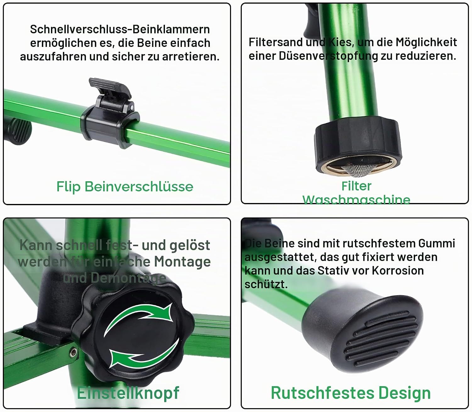 2er-Pack Impulsregner mit Metallstativ, Hochleistungs-Rasensprenger mit Messingdüse, 360° Beregnung für große Garten- und Rasenflächen