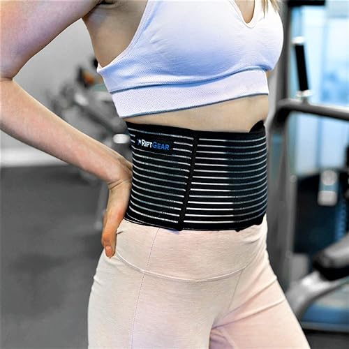 Miniatura 2 de RiptGear Cinturón de hernia umbilical para hombres y mujeres carpeta de apoyo abdominal con almohadilla de compresión soporta la cintura y el