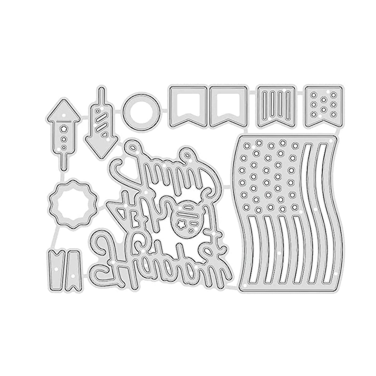 Independence Day Die Cuts For Card Making, 4th Of July Metal...