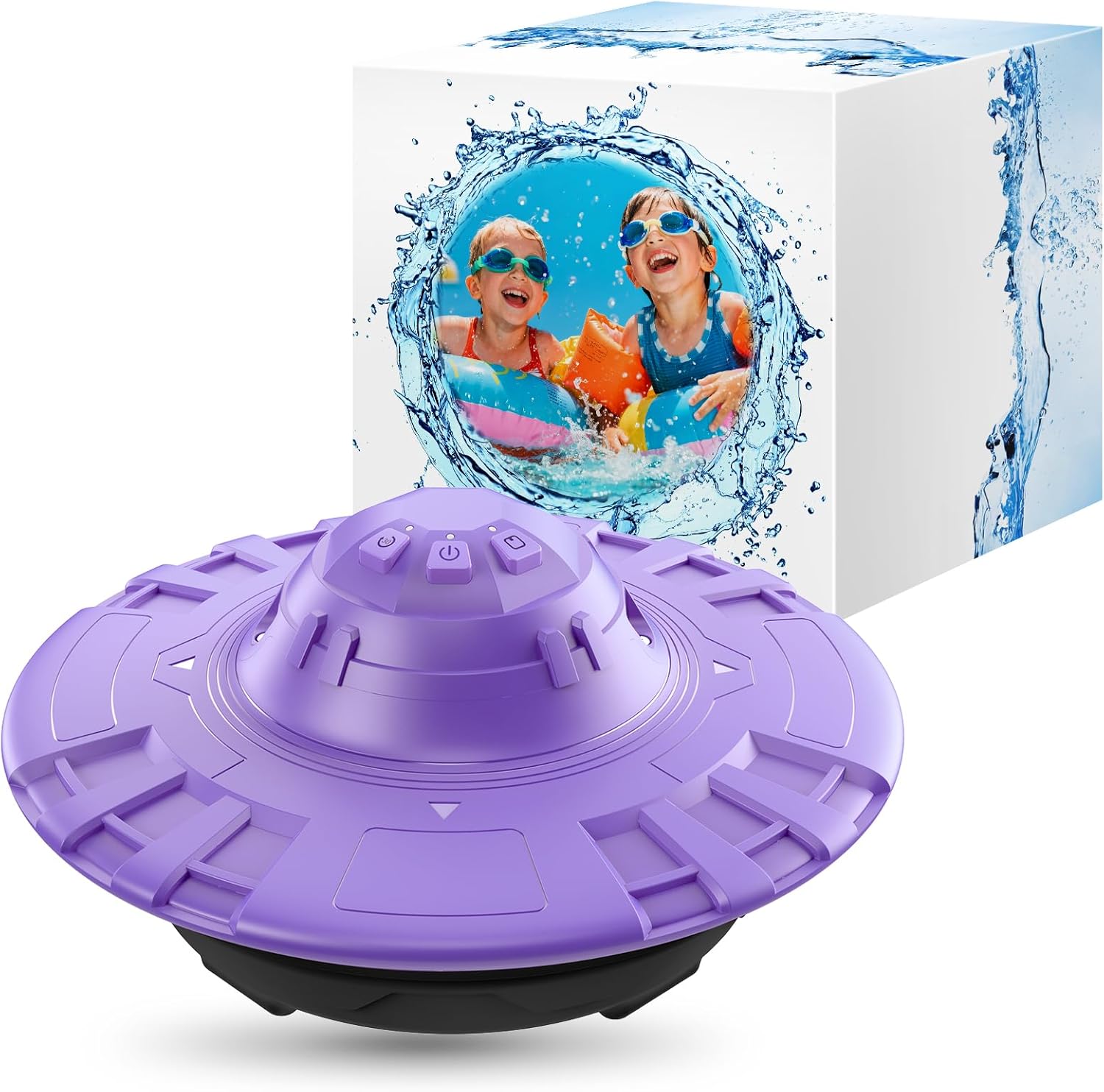 Pool Alarm, 110dB Loud Floating Pool Safety Alarm for Inground & Above Ground Pools | Adjustable Sensitivity, 20'x40' Coverage | Child & Pet Protection, Easy Setup, All Pool Types (Purple+Black)