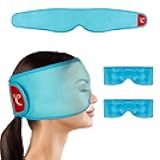 Comfytemp Cooling Eye Mask, 2PCS, FSA Eligible HSA, Reusable Gel Ice Cold Sleeping Mask for Puffiness, Hot Cold Pack Wrap for Puffy Eyes, Dark Circles, Dry Eyes, Headache, Migraines, Stress Relief
