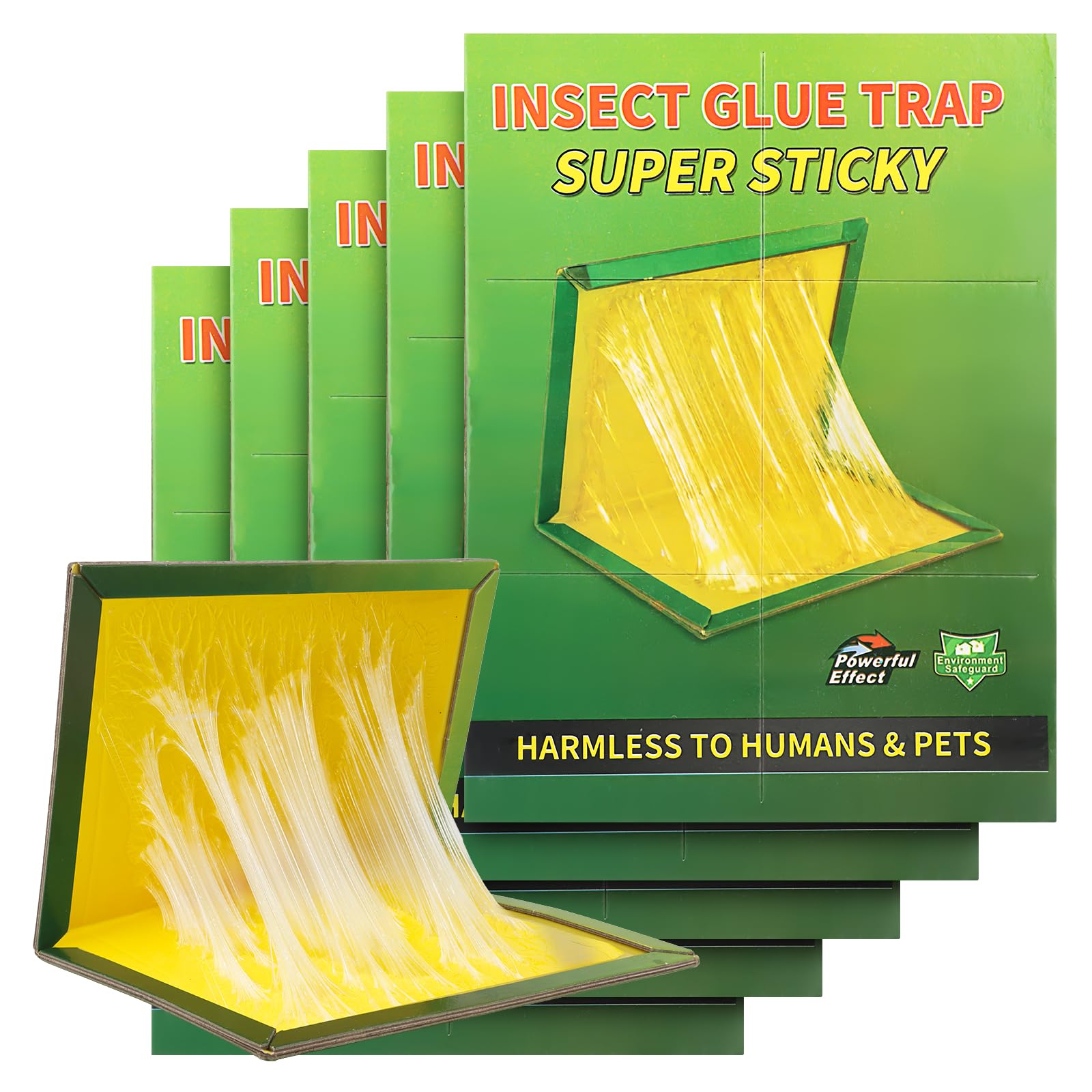 Insect Sticky Traps, Foldable Glue Boards, Extra-Strong Adhesive
