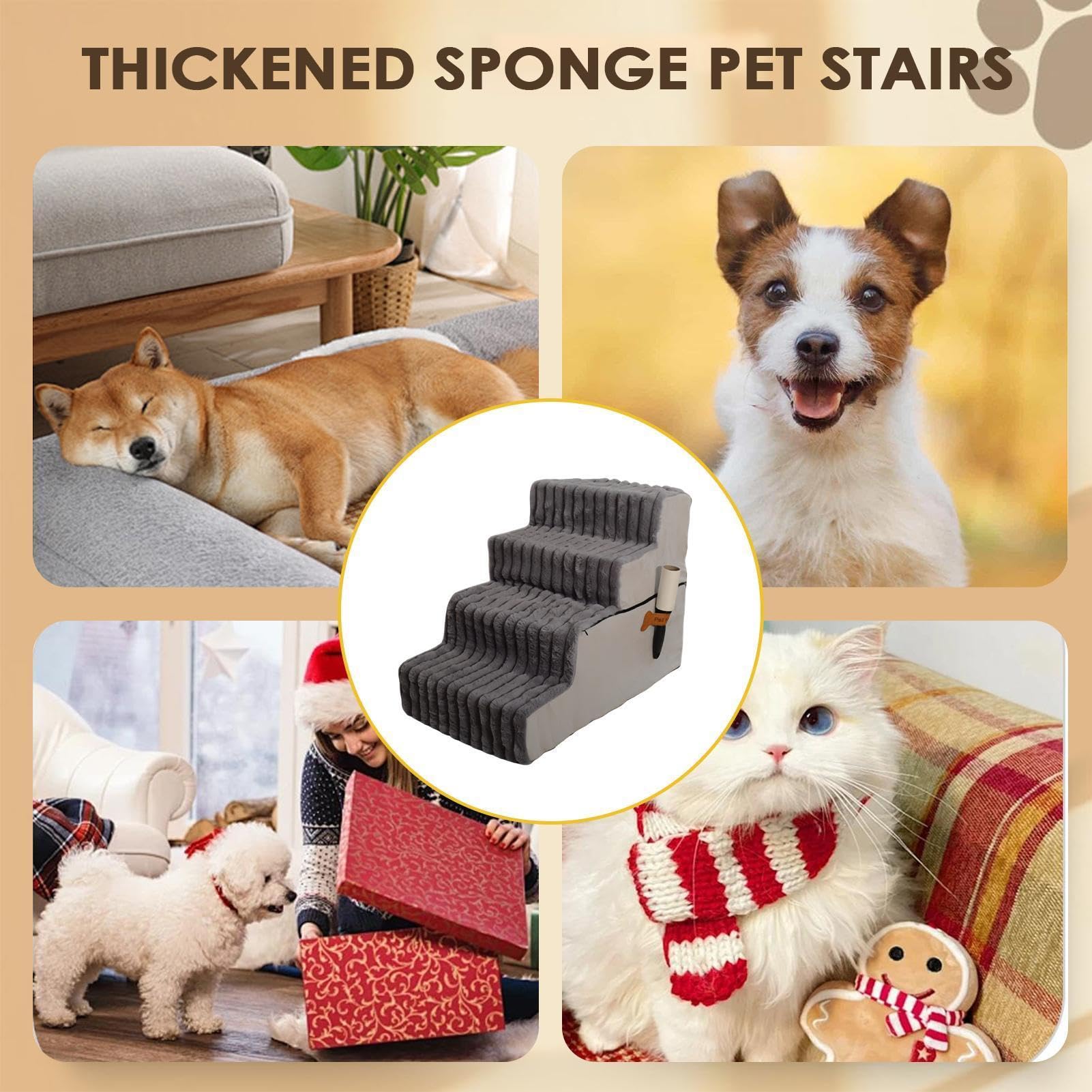 Escalón Canino Accesorio de Mascotas Desmontable Antideslizante y Lavable | Escalón Antideslizante Para Gatos para cachorros, gatos, sofá, sillón, balcón y apartamento de interior