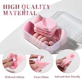 Makeup Sponge Set BS-MALLTriangle Puff 14 Pcs for Liquid, Cream, and Powder, Multi-colored Makeup Sponges and Mini Makeup Sponge (B-Pink)