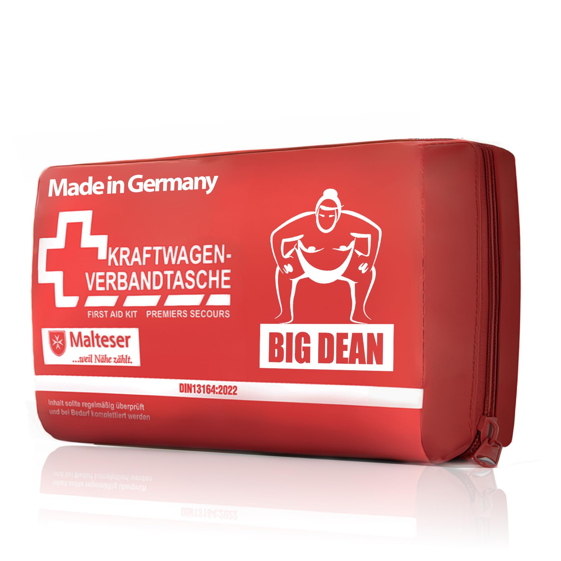 BigDean KFZ Verbandstasche 2026 "MADE IN GERMANY" Verbandskasten nach aktueller Norm – Erste Hilfe Set Auto europaweit nutzbar – DIN 13164:2022 (StVO konform)