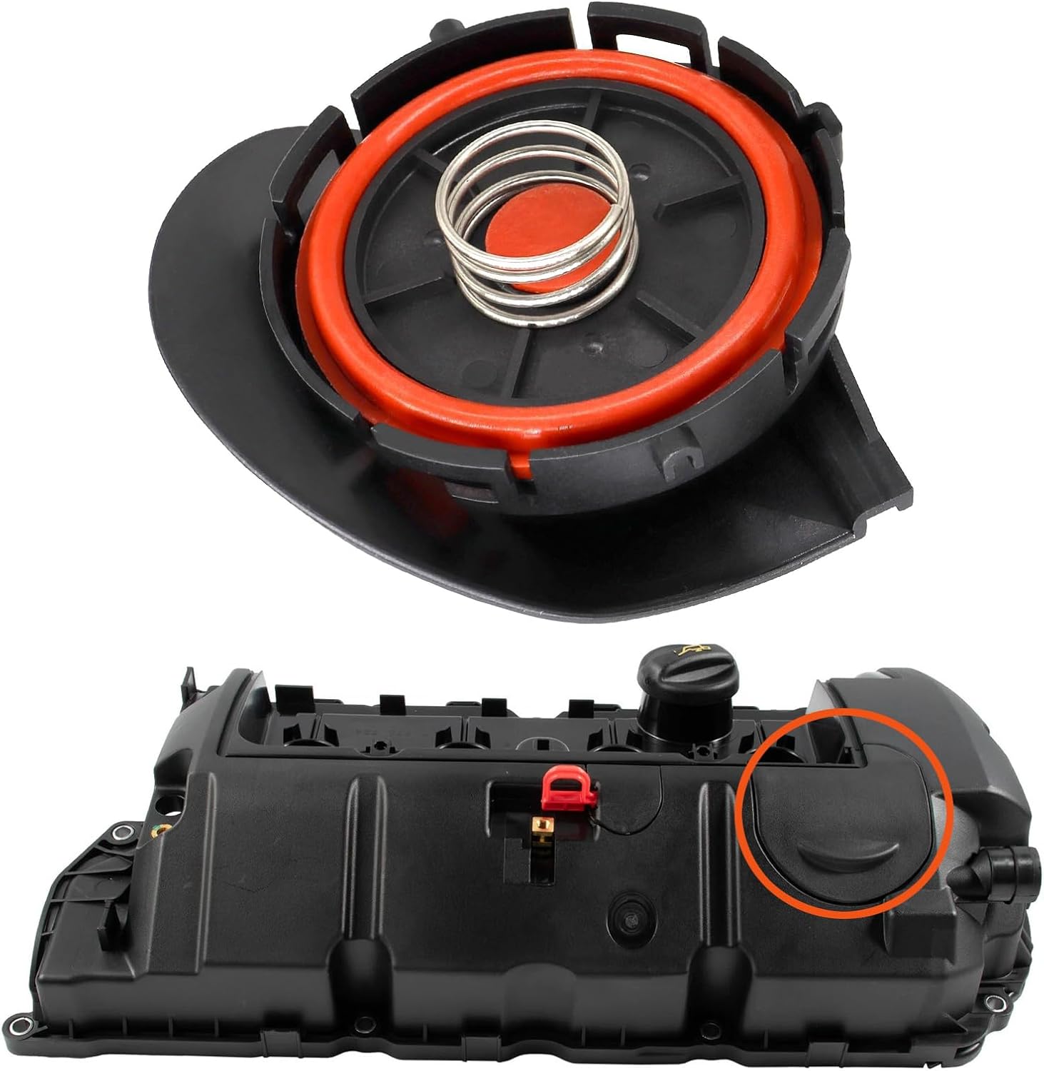 PCV Valve Cover Replace 11127572724 Compatible with 2007-2015 Mini Cooper, 2011-2016 Mini Cooper Countryman, 2013-2016 Cooper Paceman - R55 R56 R57 R58 R59 R60 R61 Non-S Model