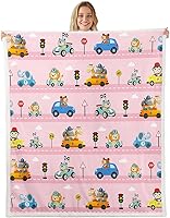 Vista 15 de Retro Train Throw Blanket,Colorful Cars Fleece Blanket for Bedroom Decor,Vintage Train Tracks Super Soft Blankets for Sofa Couch for All Brown