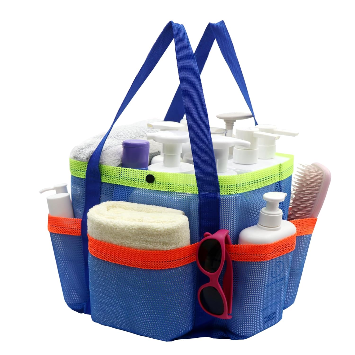 ASBEFORE Mesh Shower Caddy Tote Bag Portable Quick-Dry Caddy Organizer with Handle Camping Travel Beach College Dorm Room