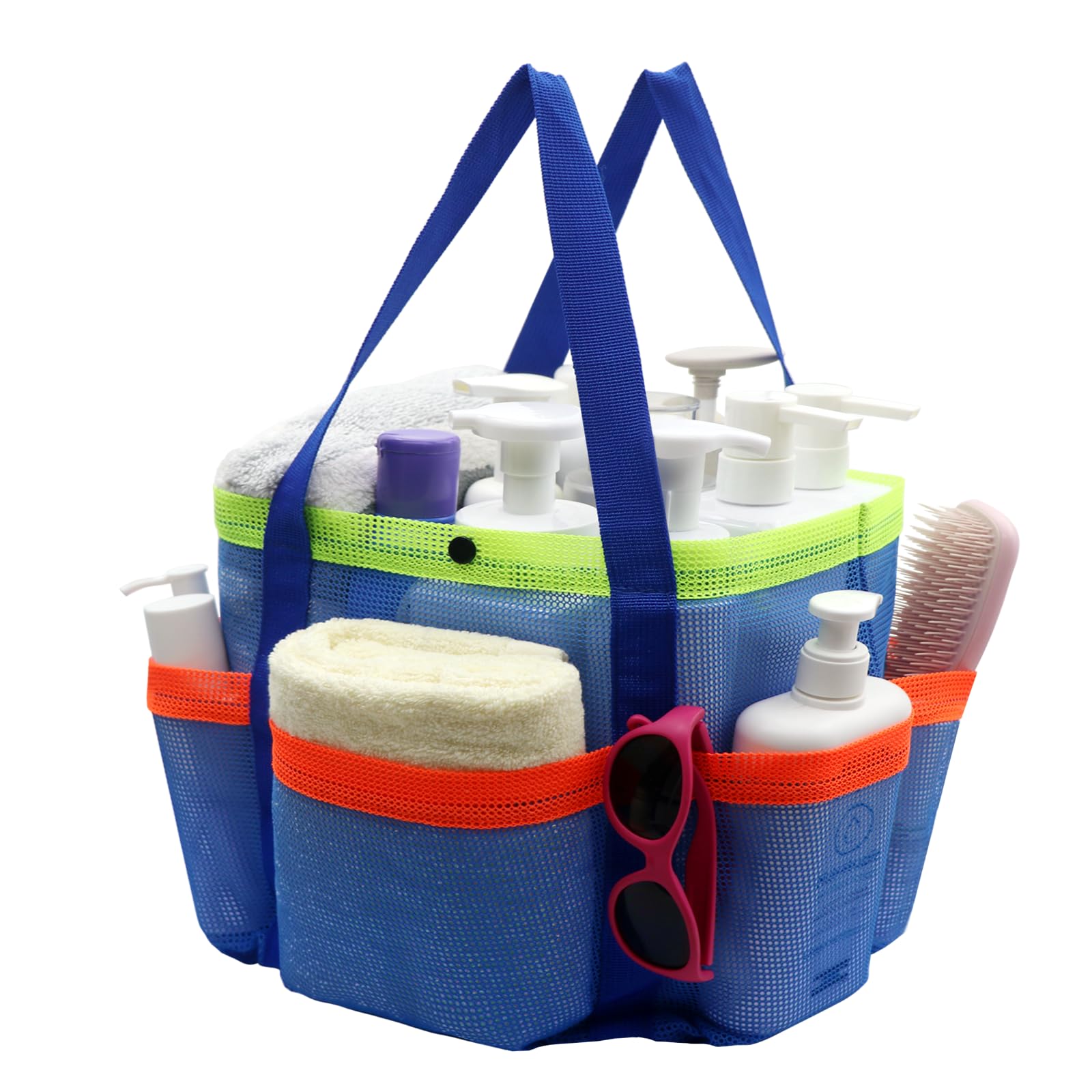 ASBEFORE Mesh Shower Caddy Tote Bag Portable Quick-Dry Caddy Organizer with Handle Camping Travel Beach College Dorm Room