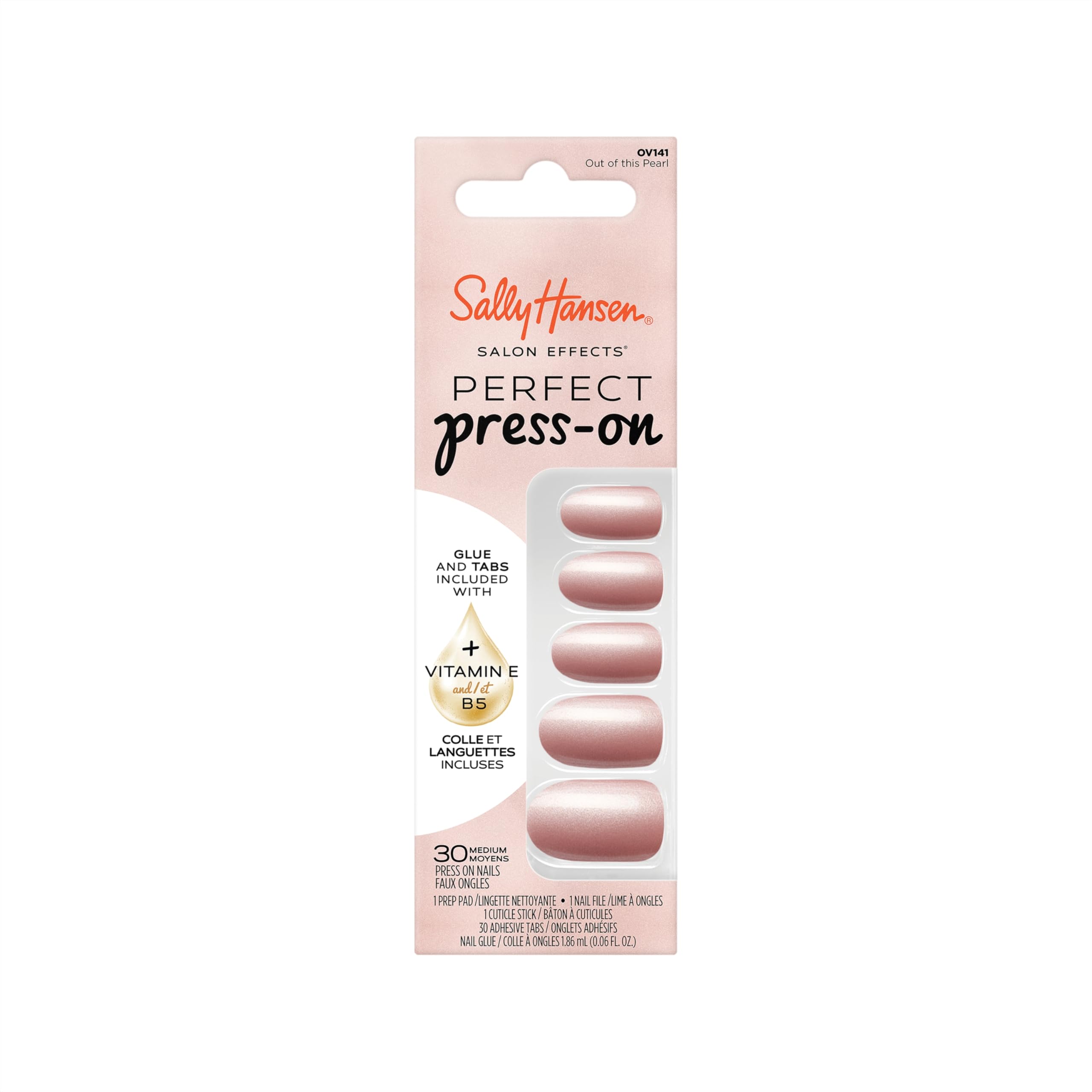 Sally Hansen Salon Effects Perfect Press-On Nails Out Of This Pearl Press On Nails Easy To Apply Nail Glue & Adhesive Tabs Included