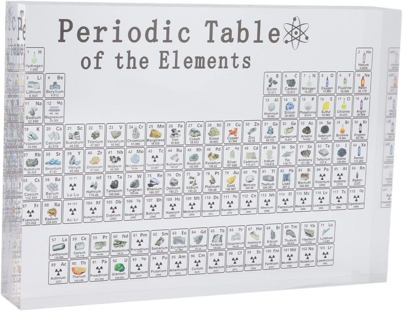 Periodic Table, Clear Acrylic Periodic Table Highly Transparent Periodic Table Display, Periodic Table of Elements, Science Periodic Table Poster Gifts for Kids Students Teachers Chemists(S)