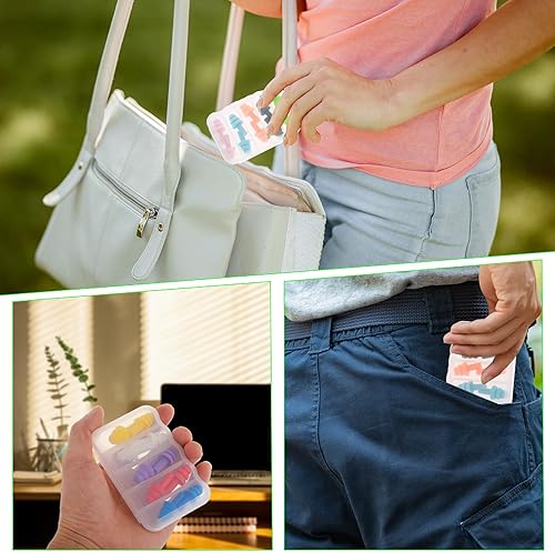 Miniatura 4 de Sibba 10 pares de tapones para los oídos para dormir, de silicona suave, reutilizables, para dormir con cancelación de ruido durante el estudio,