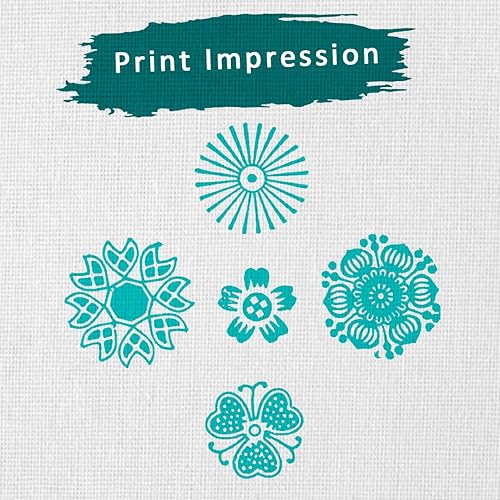 Miniatura 3 de Hashcart  Juego de 5 sellos de madera tallados a mano en forma de borde, bloques de impresión de textiles indios tallados a mano para cerámica de