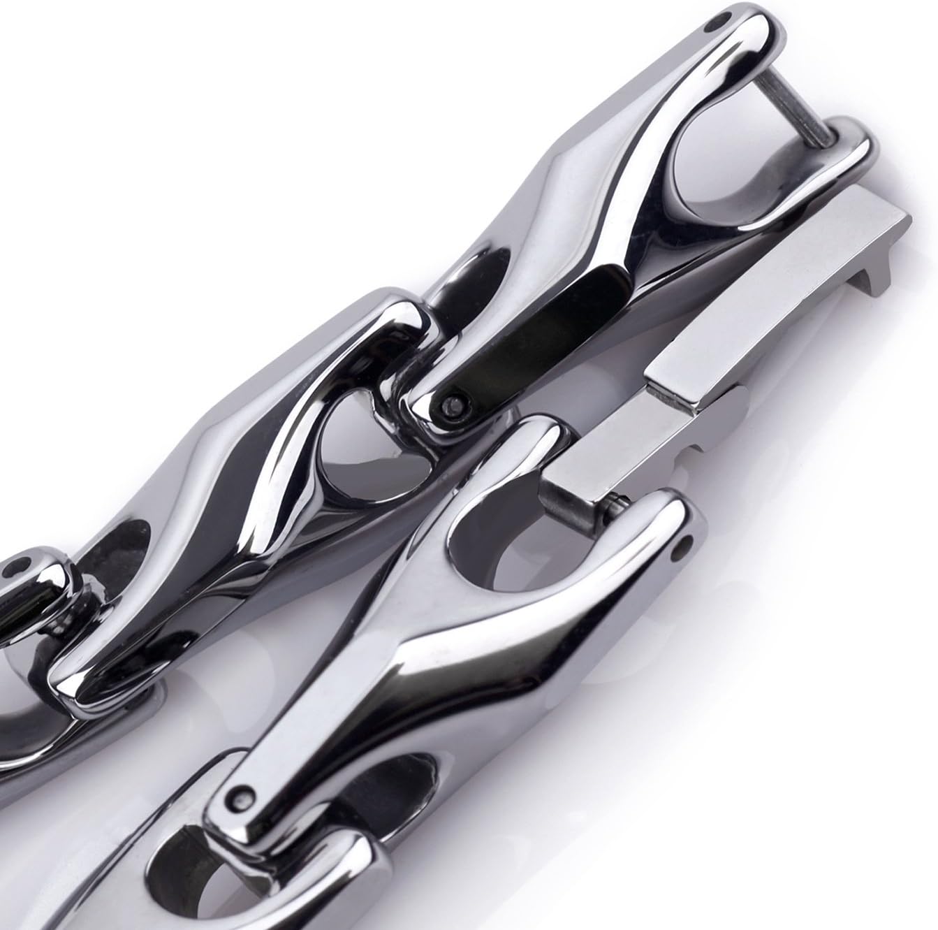 Urban Jewelry Men’s Wheat Link Bracelet Collection – Tungsten Carbide Base, 3-Sided Links, 8.3 Inch, Black, Silver & 24K Gold Plated Variations, Scratch-Resistant, Gift Box - Image 6