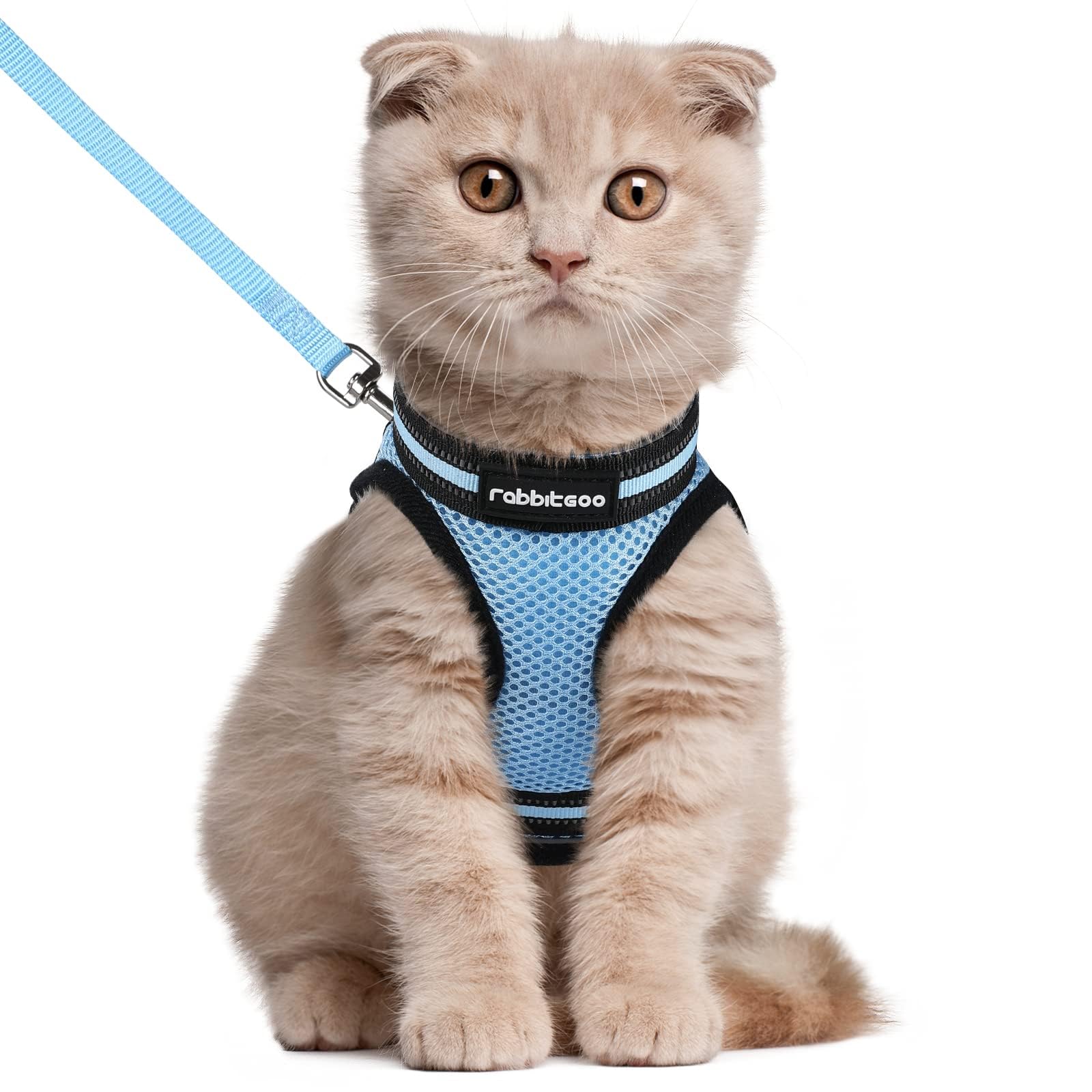 rabbitgoo Cat Harness and Leash Set for Walking Escape Proof, Adjustable Soft Kittens Vest with Reflective Strip for Cats, Comfortable Outdoor Vest, Black, Small — view 33