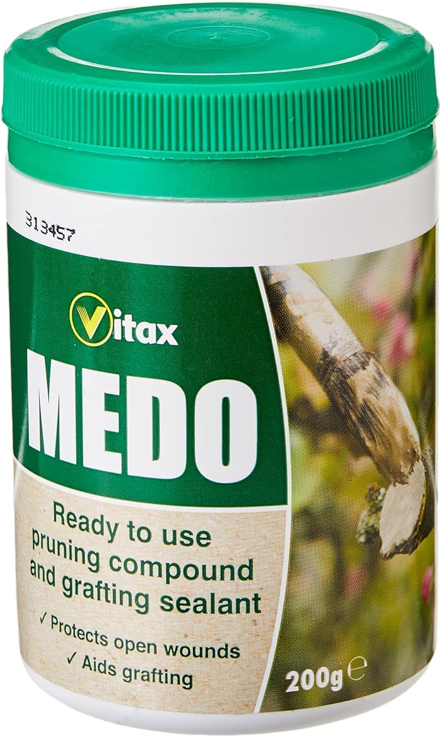 Medo Pruning Compound and Grafting Sealant, 200g – Protects Wounds from Parasites, Forms Elastic Waterproof Seal, Ideal for Fruit & Ornamental Trees, Easy Brush Application (One Pack)