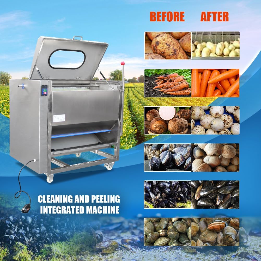 Labeled diagram of the DMC-FPPS Commercial Potato Peeler and Washer