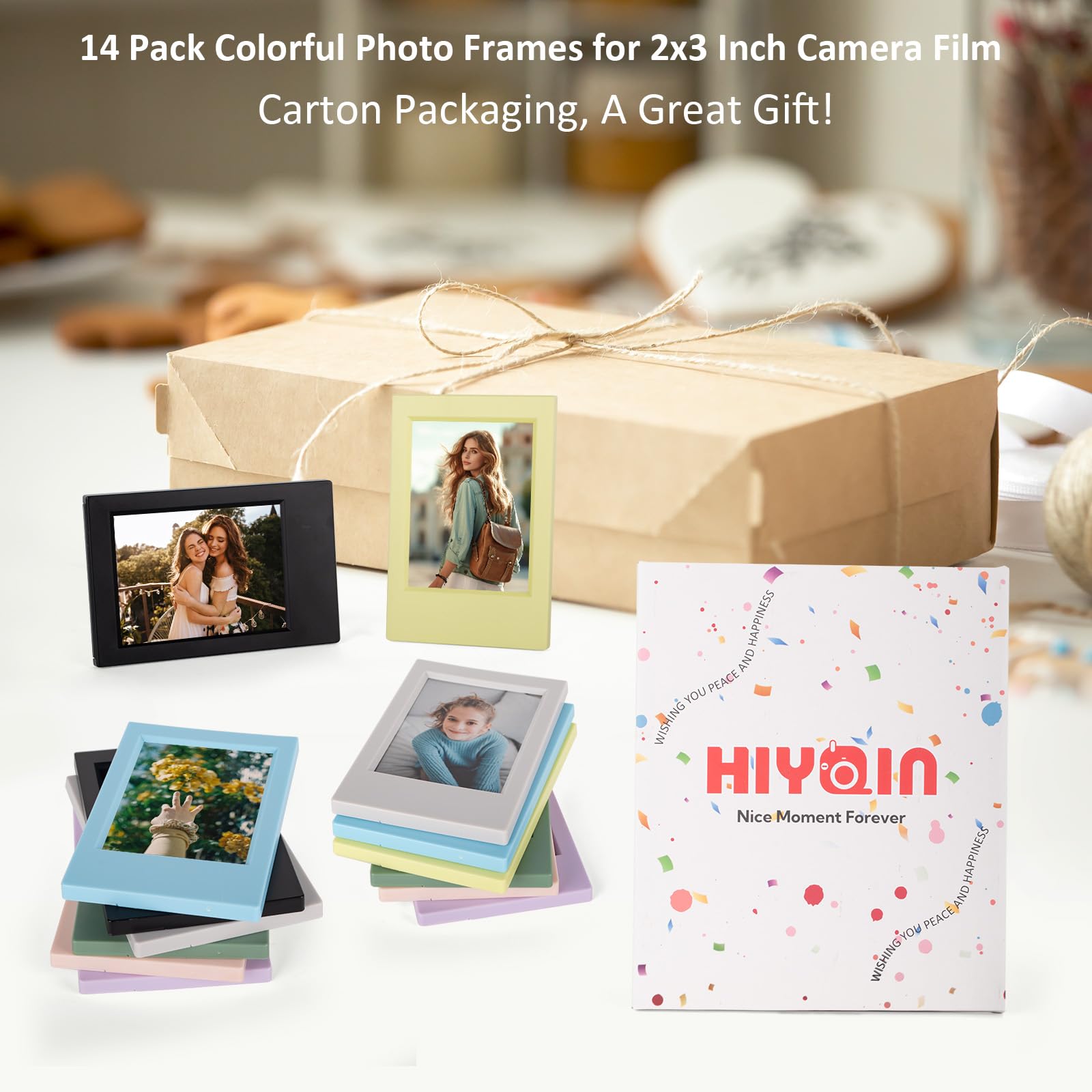 14 confezioni di 2x3 mini cornice portafoto per Instax Mini EVO/12/11/Liplay/SE/Link 3/41/40/99/90/7+ fotocamera a pellicola, supporto da scrivania piccolo con cornice portafoto con pellicola
