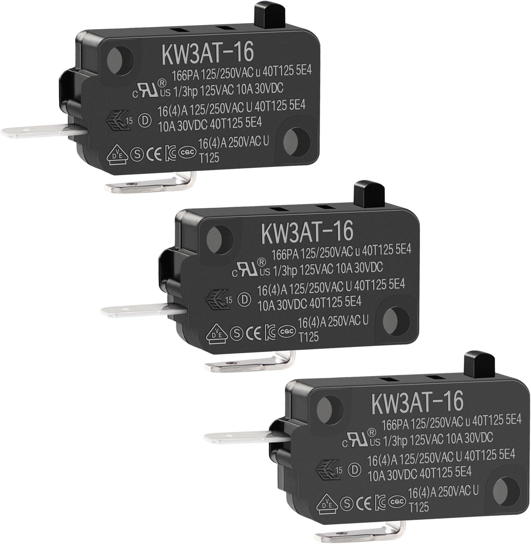 KW3AT-16 Microwave Oven Door Switch 16A 125/250V Door Interloc for KW3A, KW3A-16 (2 Open and 1 Closed)