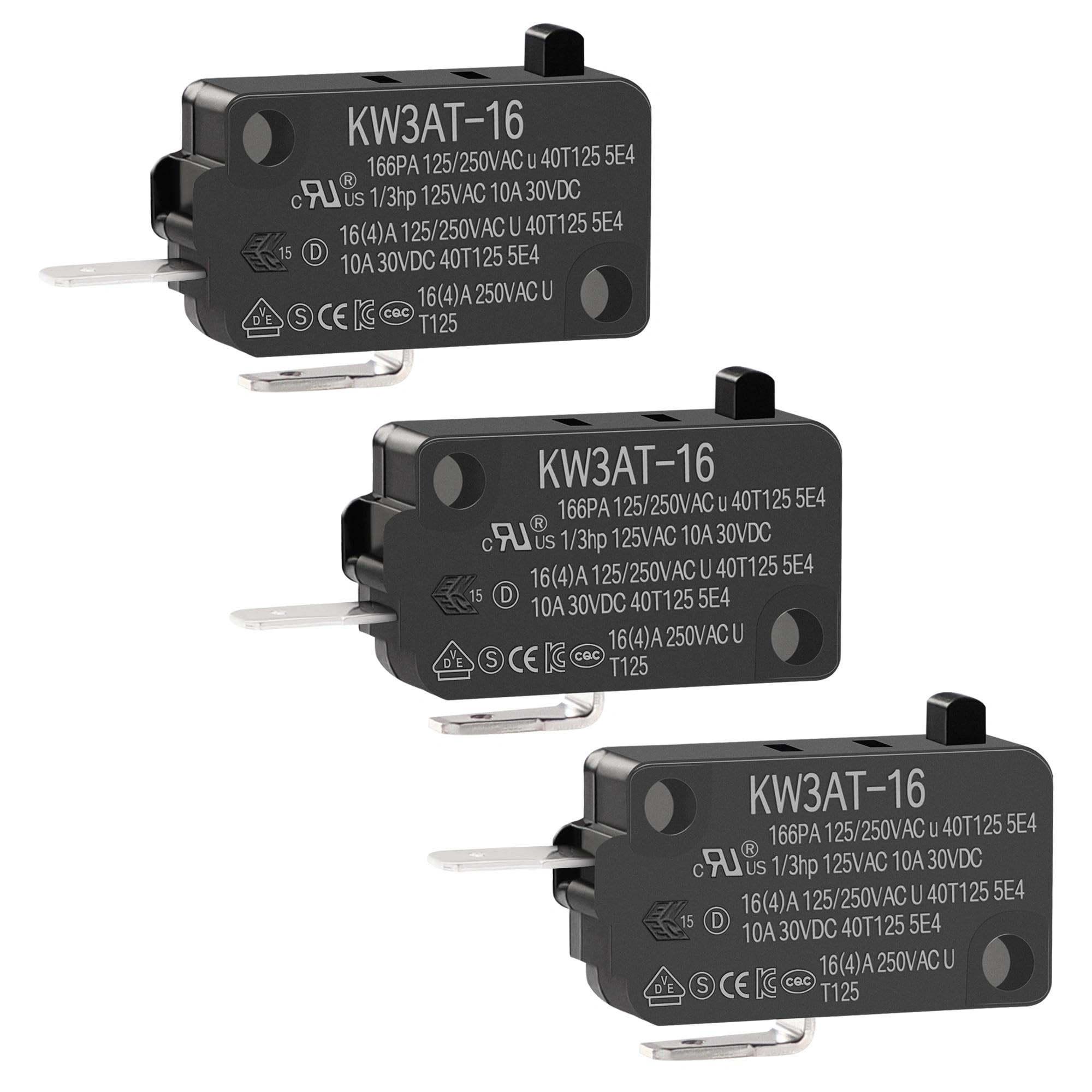 KW3AT-16 Microwave Oven Door Switch 16A 125/250V Door Interloc for KW3A, KW3A-16 (2 Open and 1 Closed)