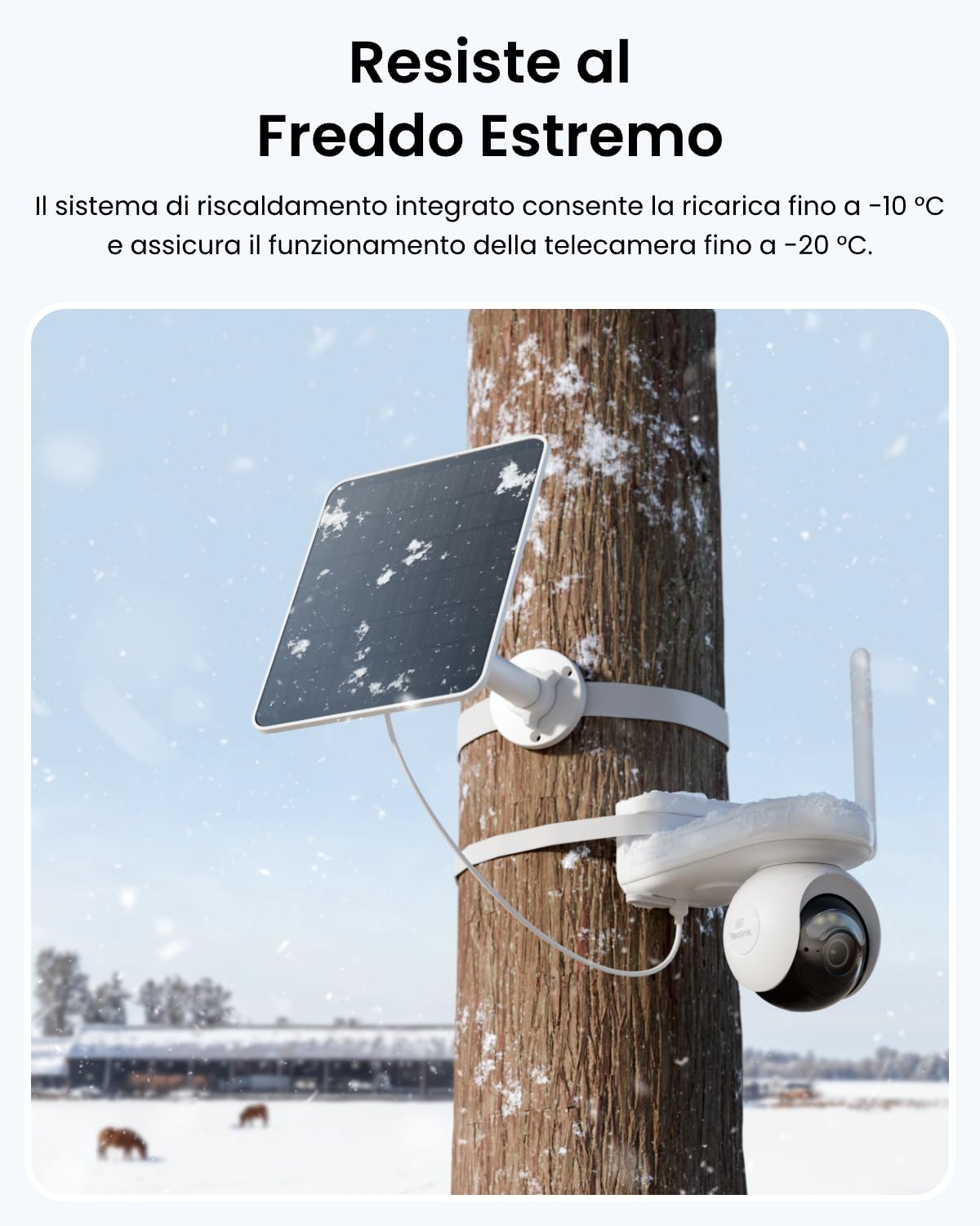 Reolink Pannello Solare 2S con Batteria da 5900 mAh, Caricatore Solare da 6 W per Telecamere a Batteria, Ricarica a Freddo e Soluzione di Alimentazione all’Aperto Impermeabile IP67