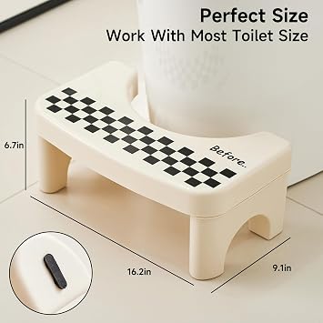 UFORU Toilet Foot Stool, 6.7 Non-Slip Travel Pooping Stool for Adults | Raised Foot Position, Stable Support, Compact Footrest Design, Home Bathroom, Guest Bath, Hotel, Dorm, Camper and RV Use