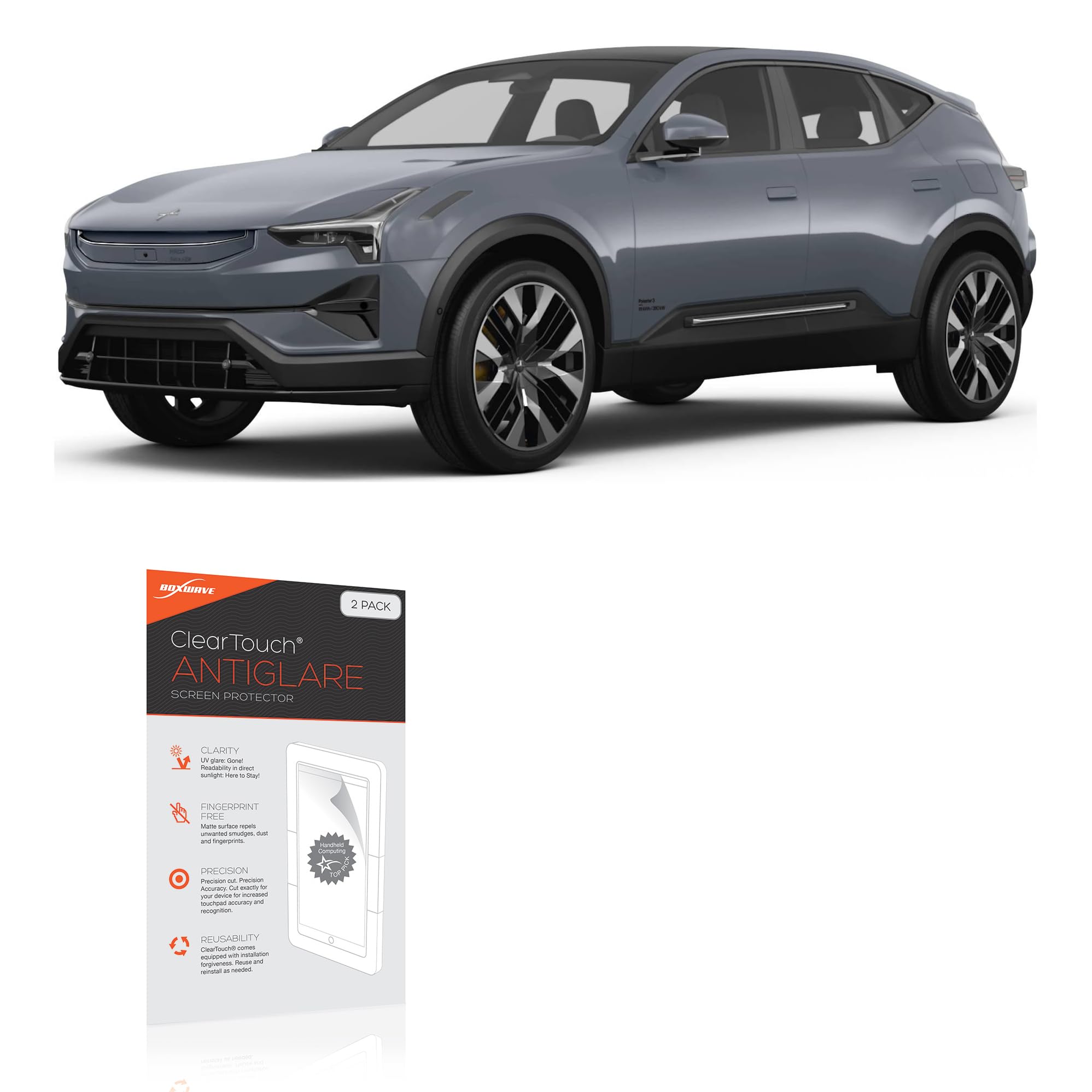 BoxWave Screen Protector Compatible with Polestar 2025 Polestar 3 Infotainment Display (14.5 in) - ClearTouch Anti-Glare (2-Pack), Anti-Fingerprint