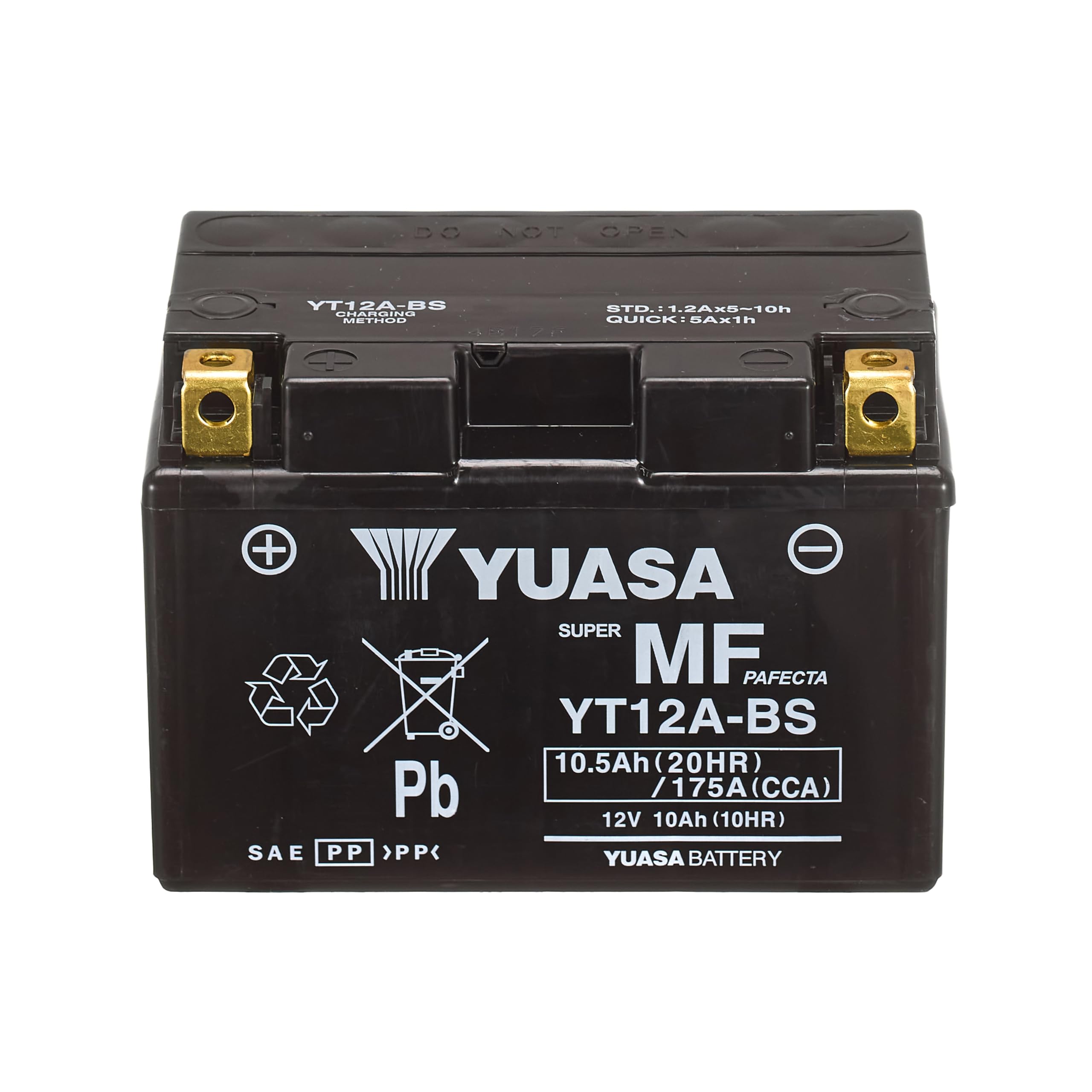 Yuasa YT12A 12V 175 CCA Batería Moto VRLA Sin Mantenimiento | Alto Rendimiento, Fiable y Duradera, Tecnología VRLA, Uso Larga Vida