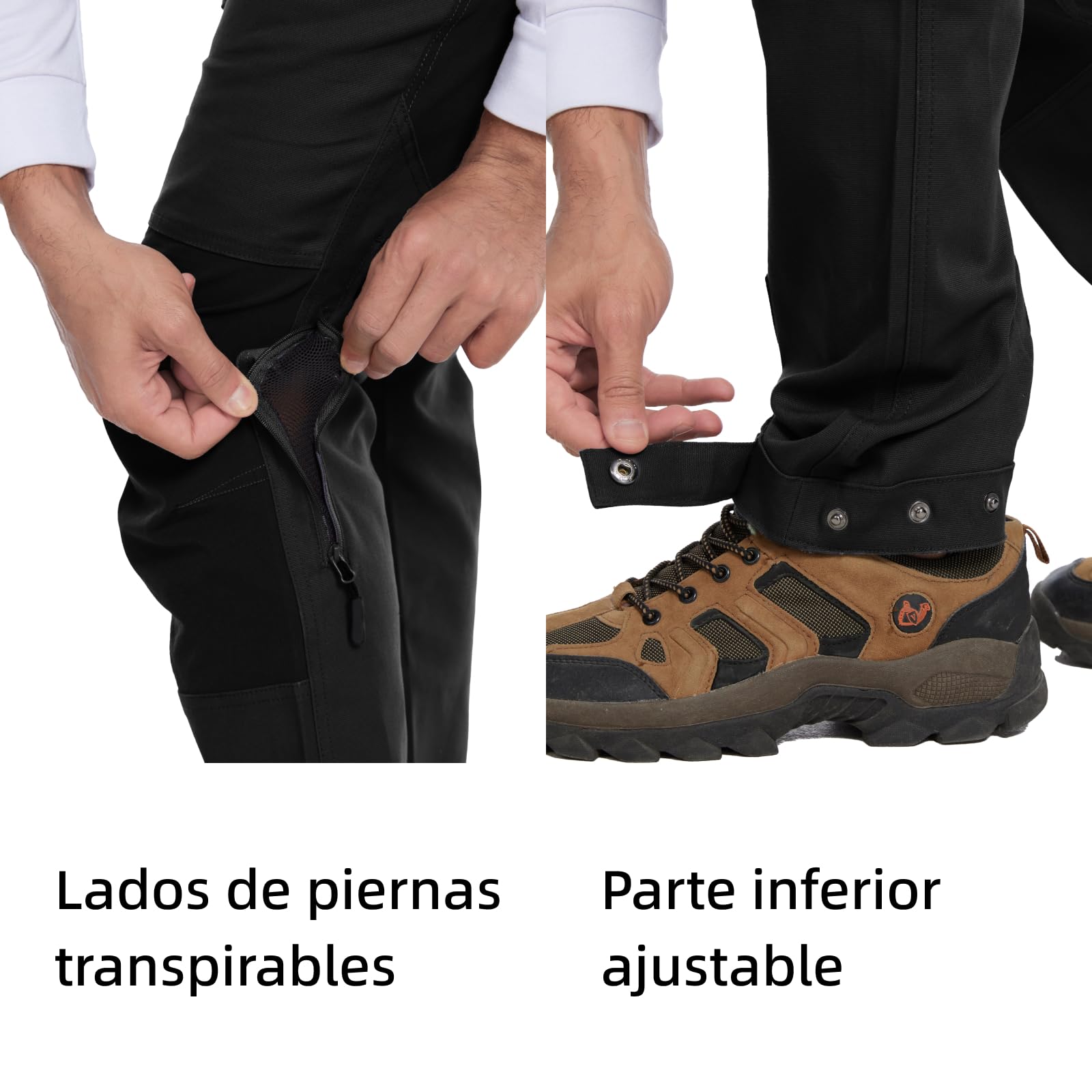 WORK IDEA Pantalón de Senderismo para Mujer, Ajuste Slim elástico, Impermeable, Adecuado para Actividades al Aire Libre