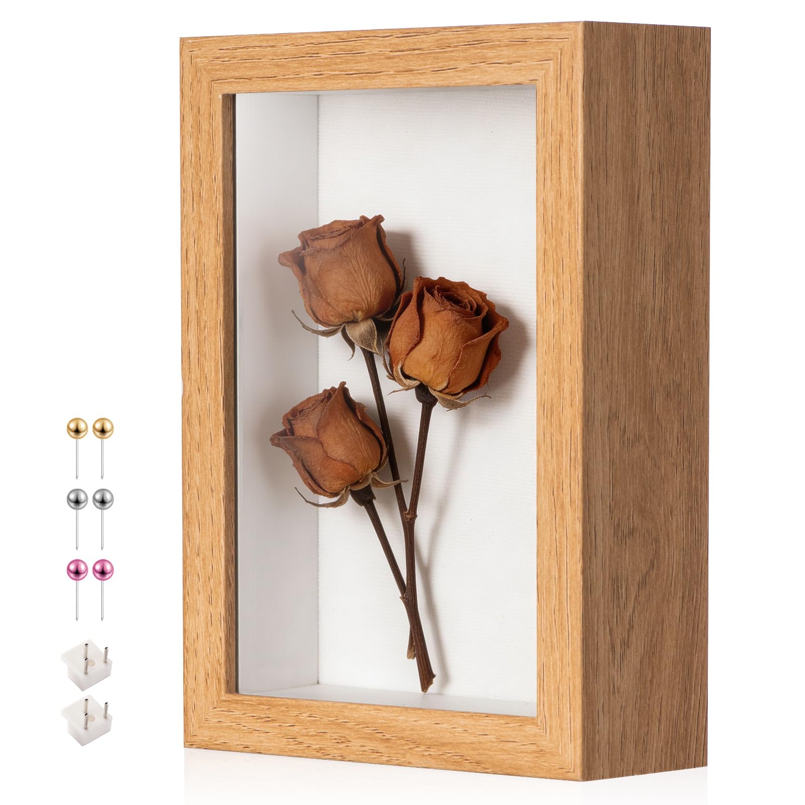 MGLIFEUL 4x6 Inch Small Shadow Box Frame with Real Glass & Soft Linen Back — image 1