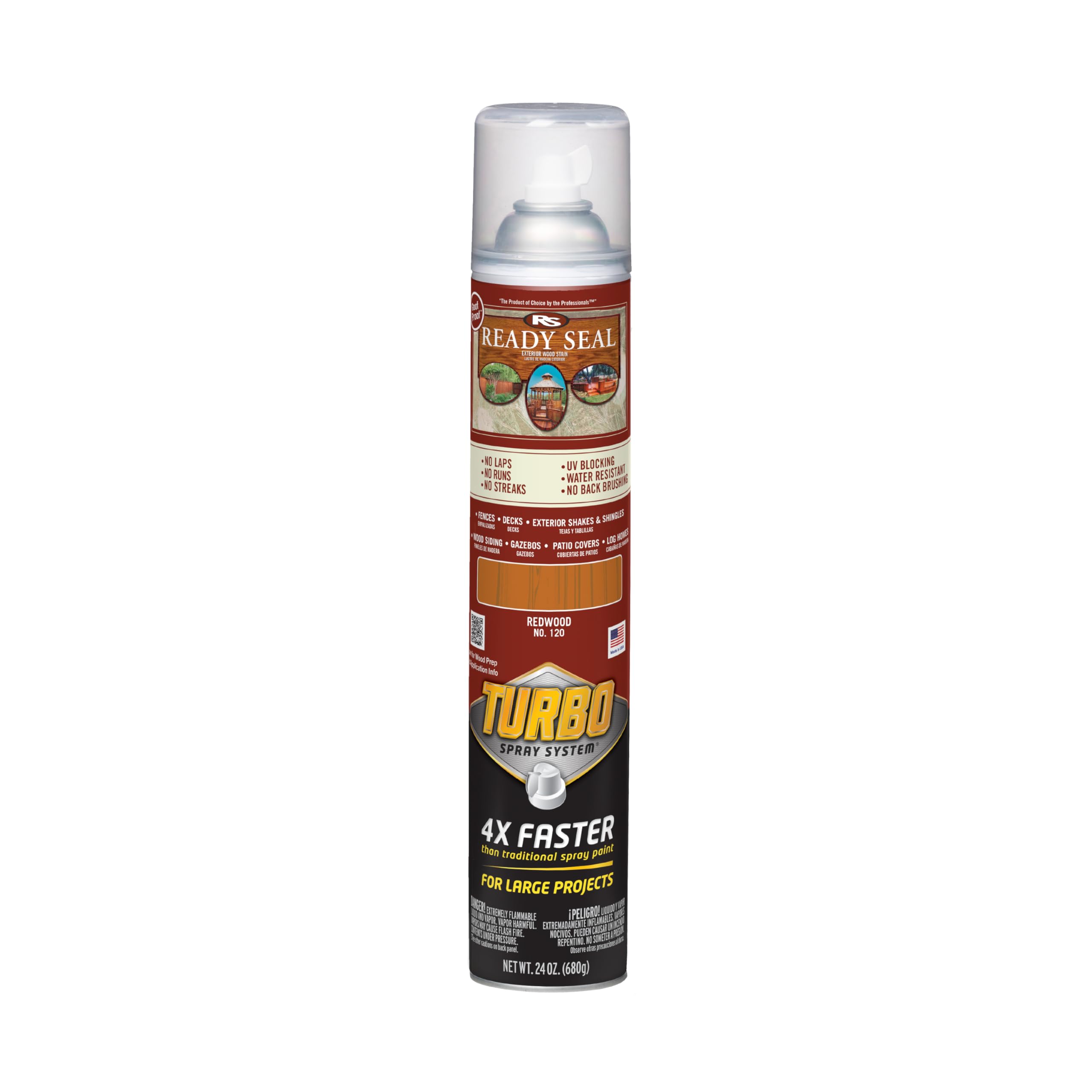 Ready Seal Exterior Wood Stain &amp; Sealer, Redwood, Turbo Spray