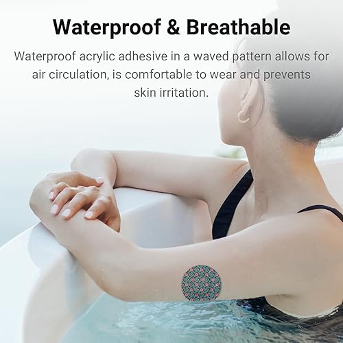 Miniatura 4 de Freestyle Libre - Parches adhesivos con 2 sensores, protector de cinta de sensor estampado, cinta CGM, 16 piezas coloridas, impermeables y