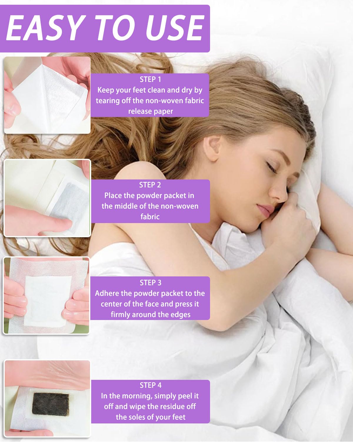 GRETY Parches De Limpieza Profunda Para Los Pie 20 Pack. Parches Detox, Limpieza Natural, Para Dormir, Eliminar Toxinas Y Purificar Los Pie